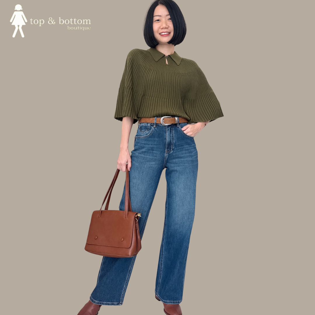 DENIM STRAIGHT CUT ANKLE JEANS