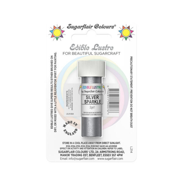 Sugarflair Lustre Dust Silver Sparkle 2g