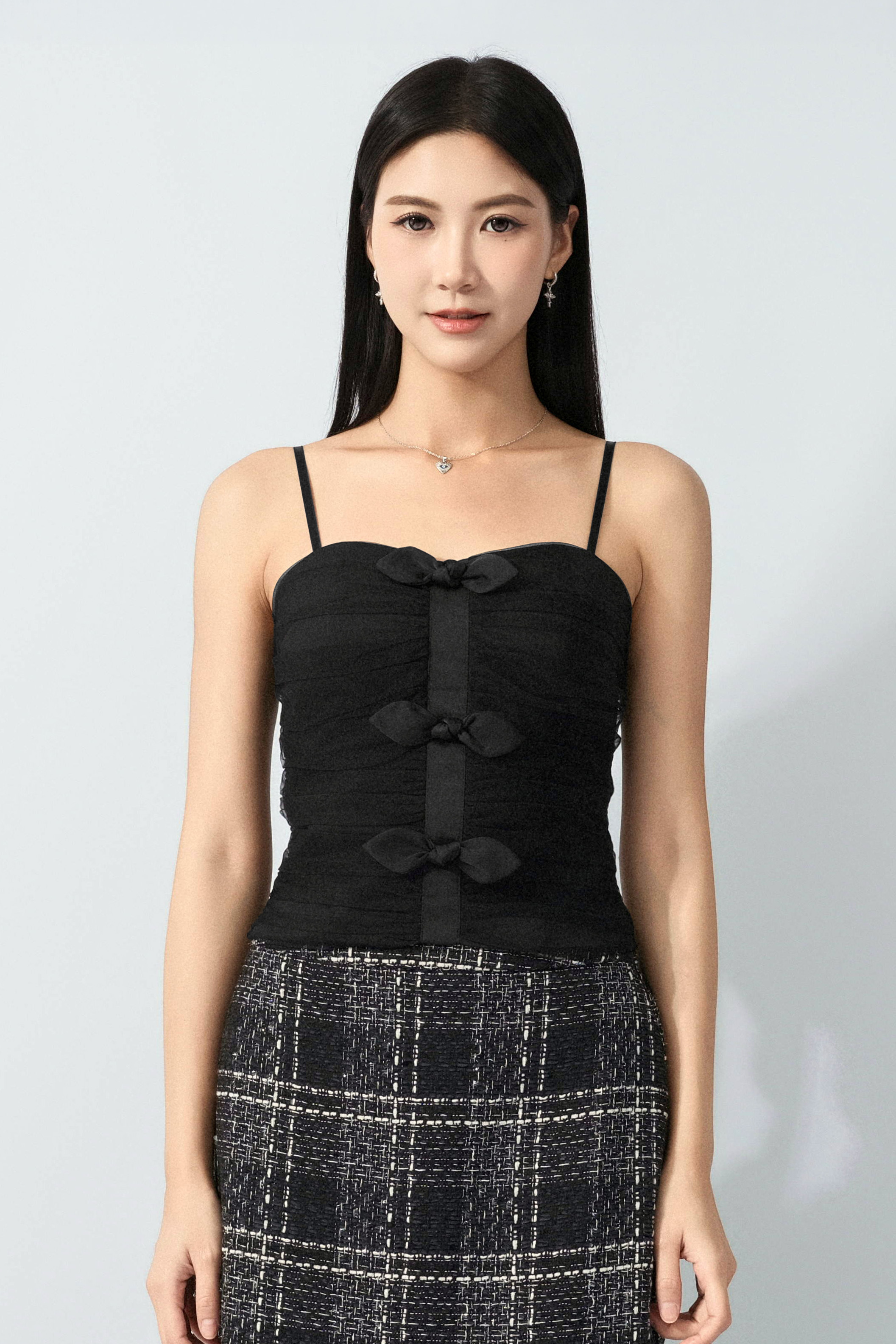 蝴蝶結網紗bra top（預購產品）
