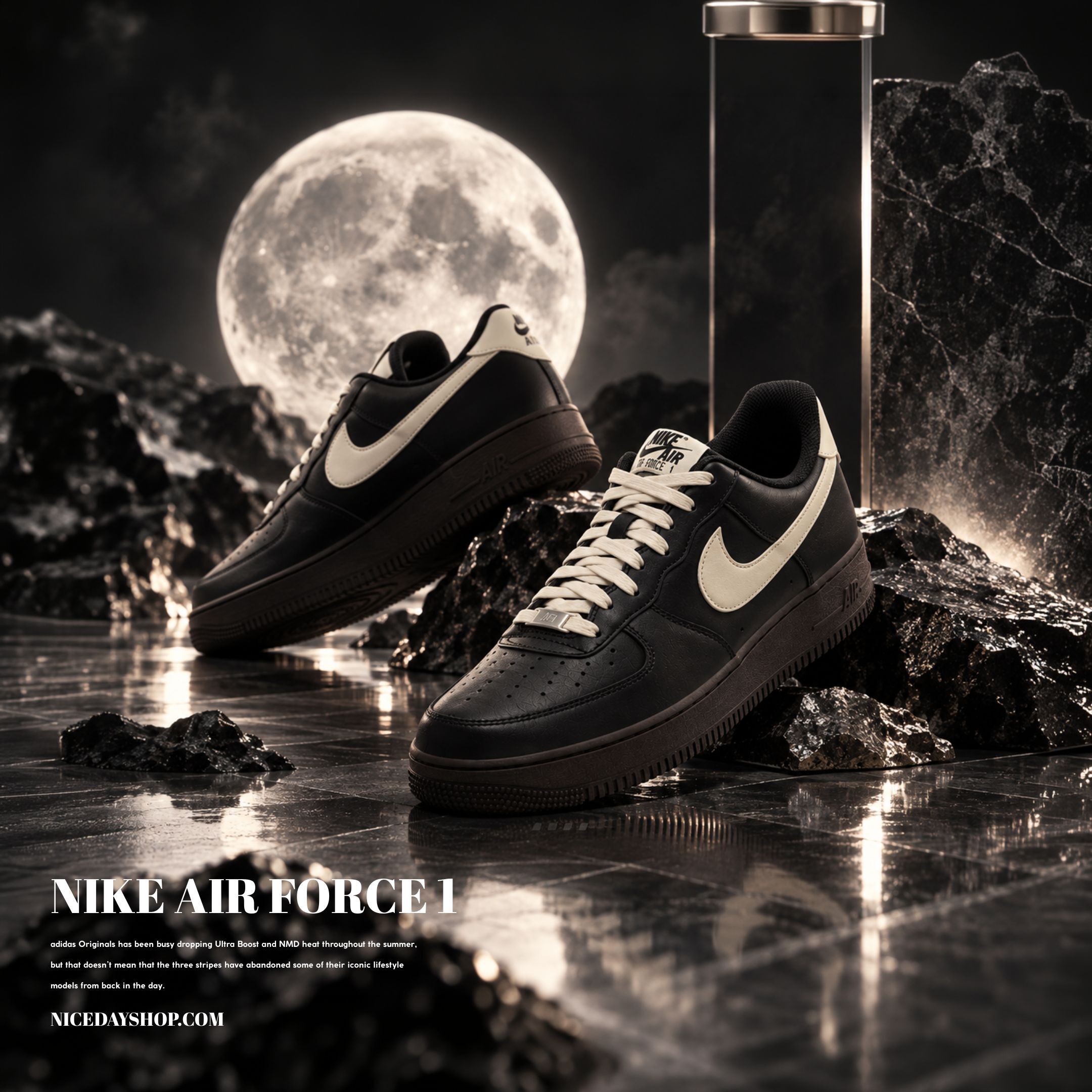 NICEDAY 代購 Nike Air Force 1 Low 月亮 月光 黑白 白黑 白勾 棕 黑棕色 復古 FJ4146-006