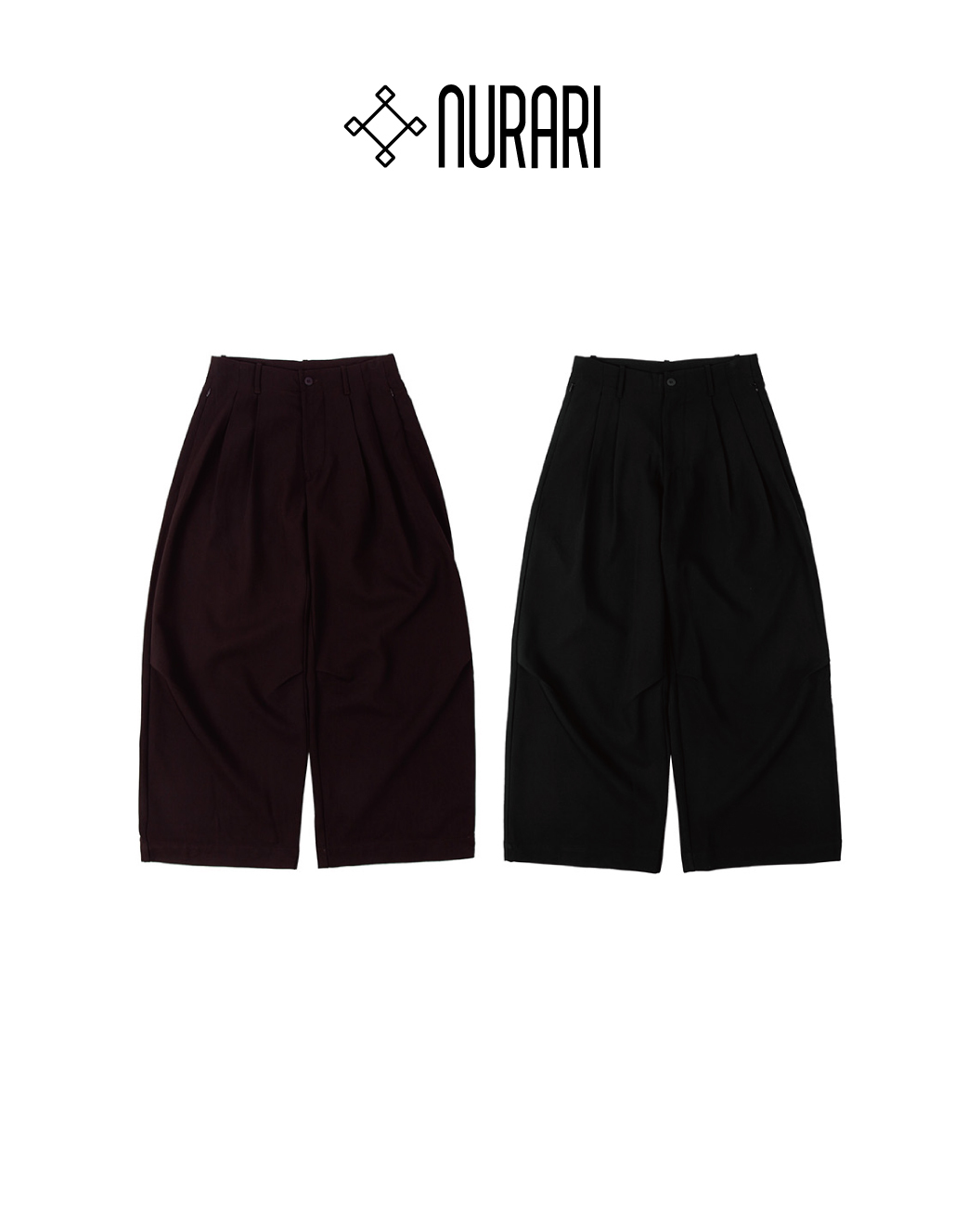 NURARI 可調節立體打褶長褲｜Adjustable Pleated Trousers（26AW）