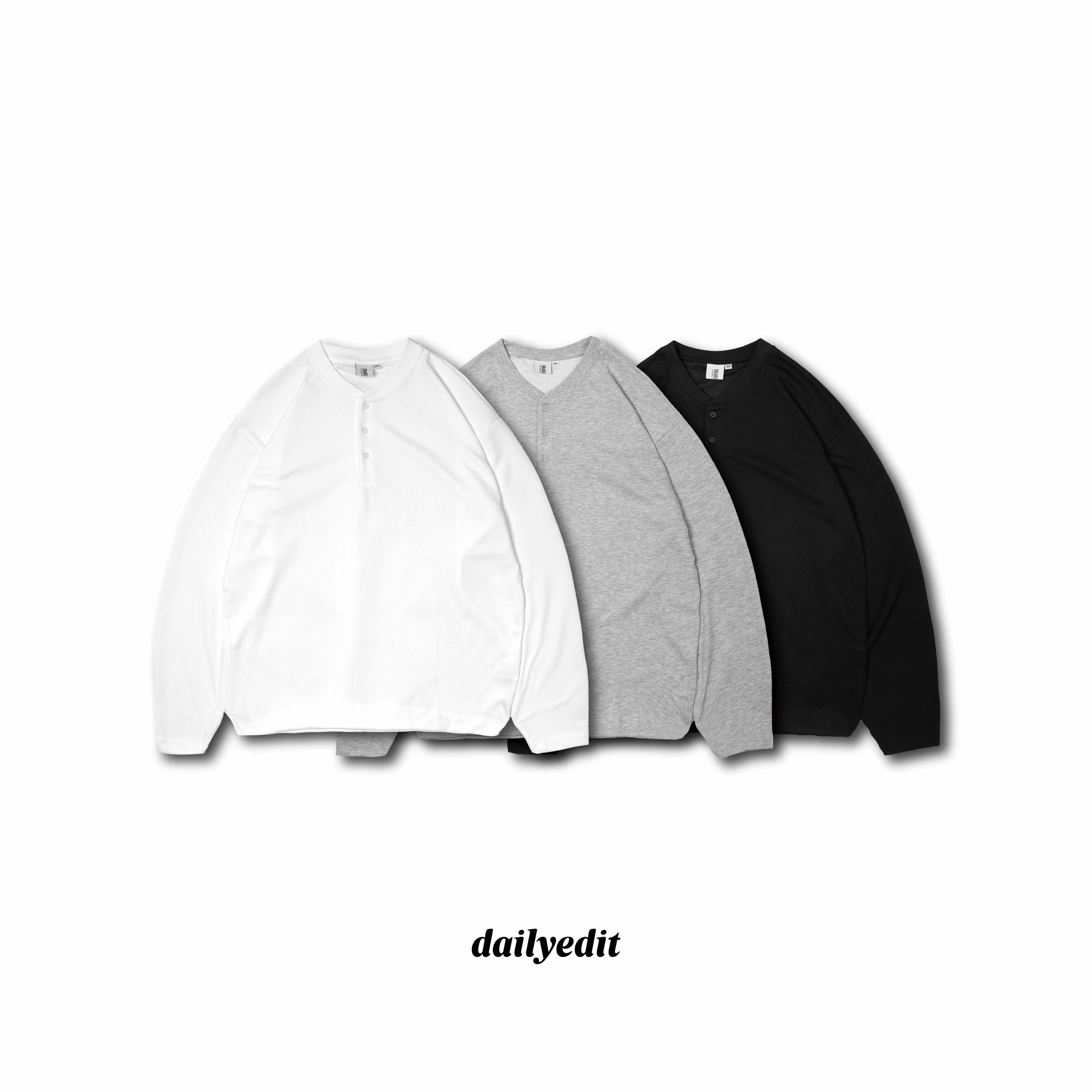 機能抗菌亨利長袖 Dry Tech Henley LT-013