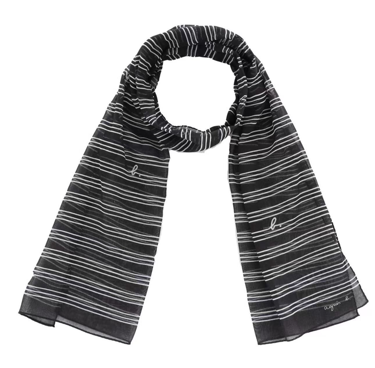 【預購】JM100706 🇫🇷 agnès b. 日本製經典條紋輕薄圍巾