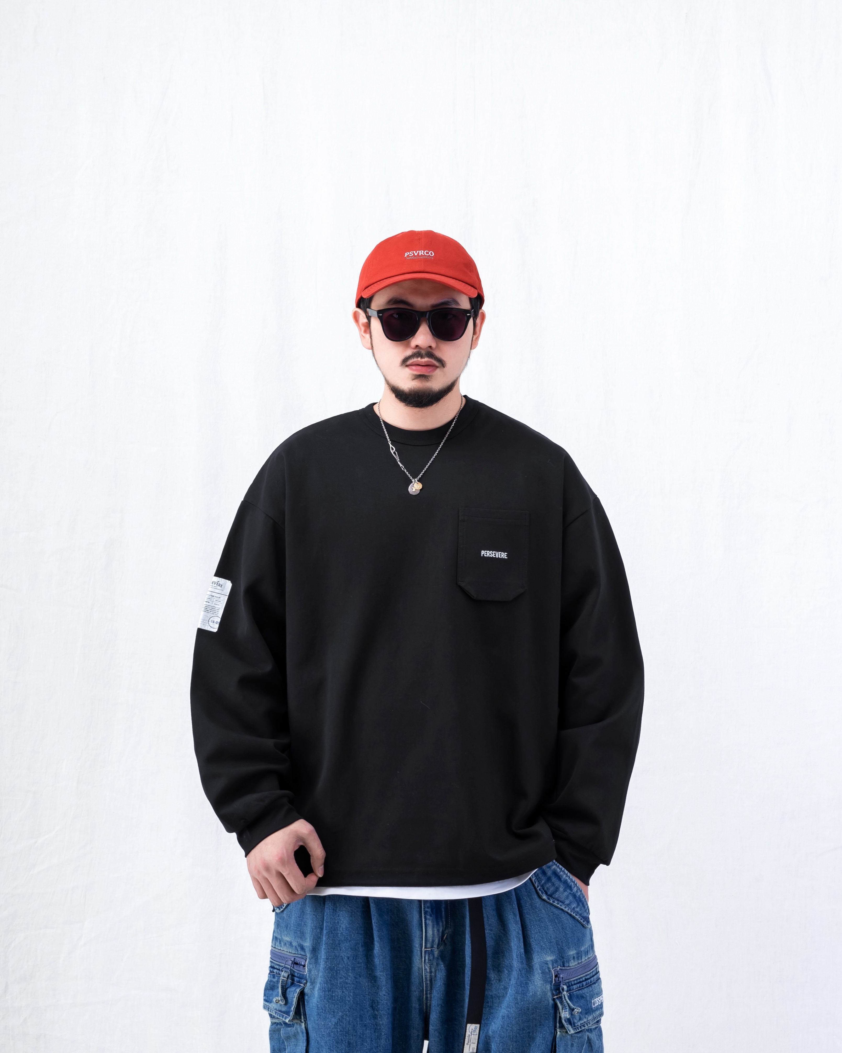 PERSEVERE 寬版抽繩長袖T｜Striped / Pocket L/S T-Shirt（26AW）