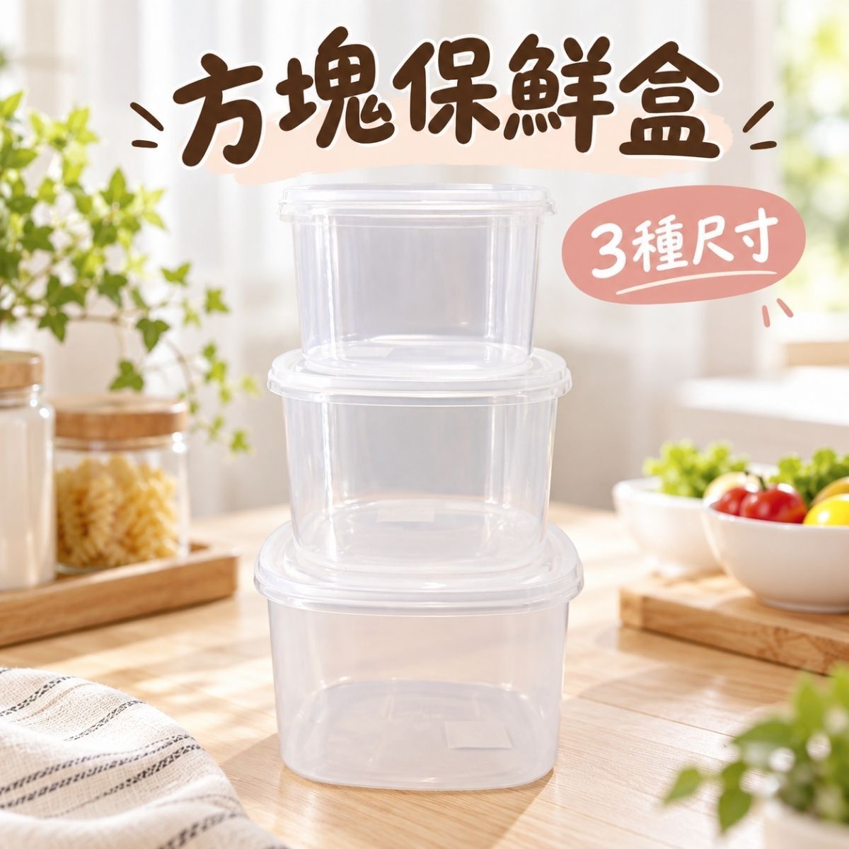 方塊保鮮盒1800/3000/4800ml｜透明保鮮盒 食物收納盒 冰箱收納盒 密封盒 方形保鮮盒 【輕鬆購五金百貨】