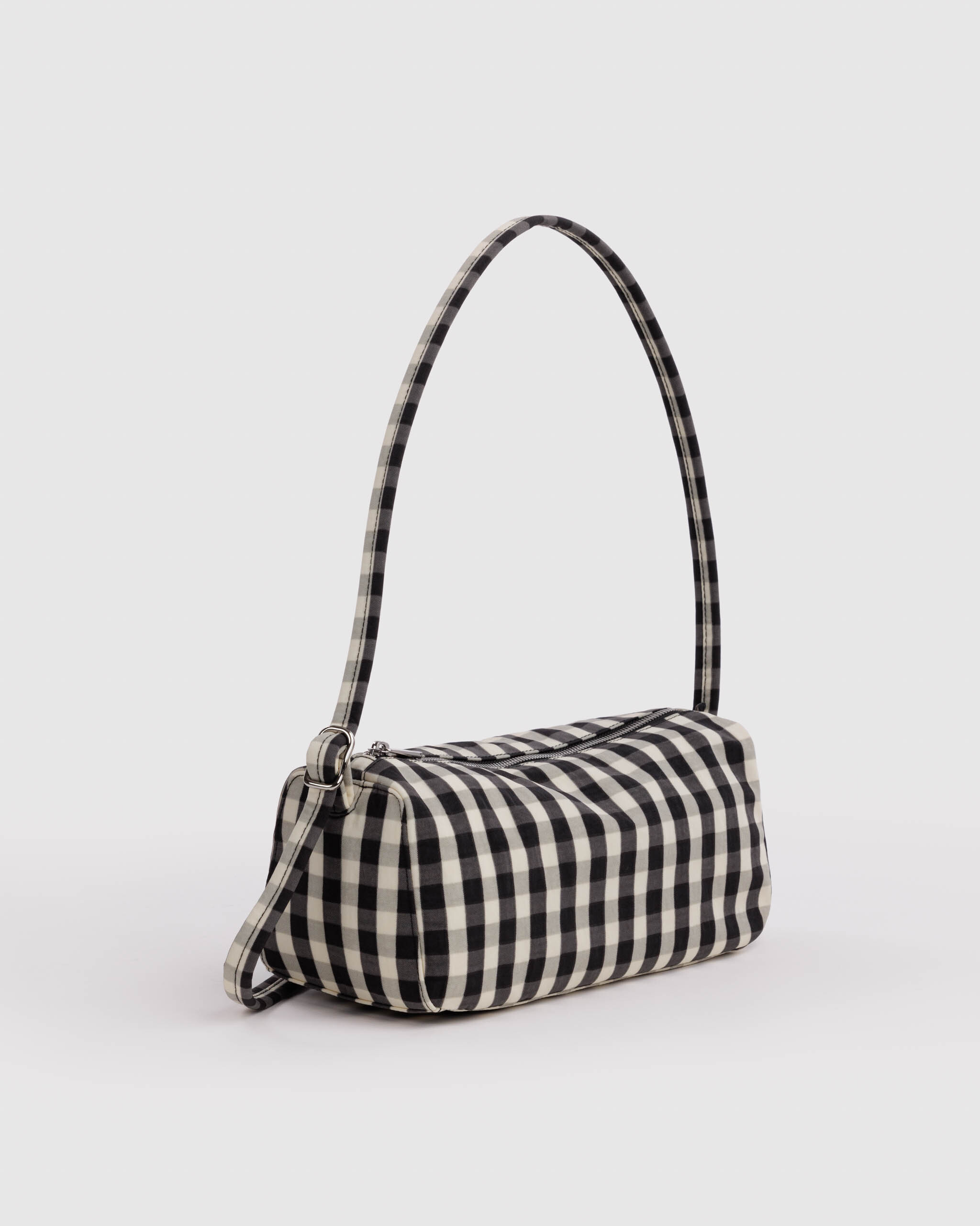 Nylon Loaf Bag - Black and Cream Gingham｜BAGGU