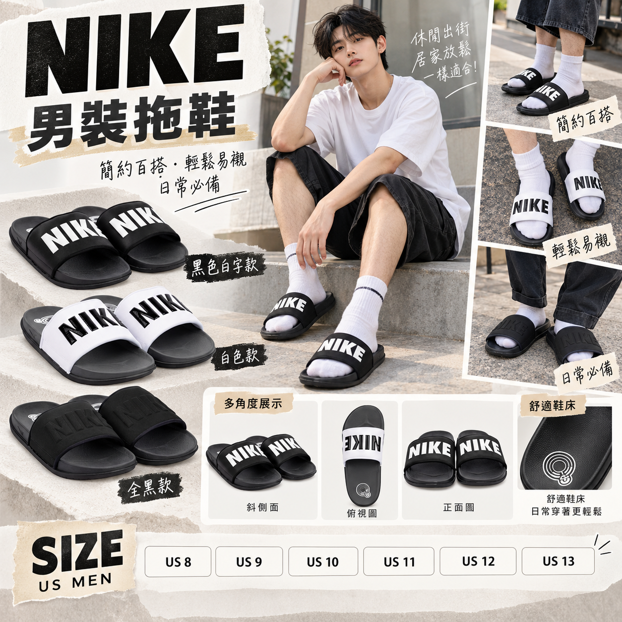 【預購】Nike N100703 男裝涼拖