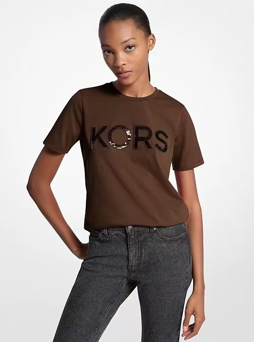 【預購】Michael Kors N100719 Sequined Logo 女裝短袖上衣
