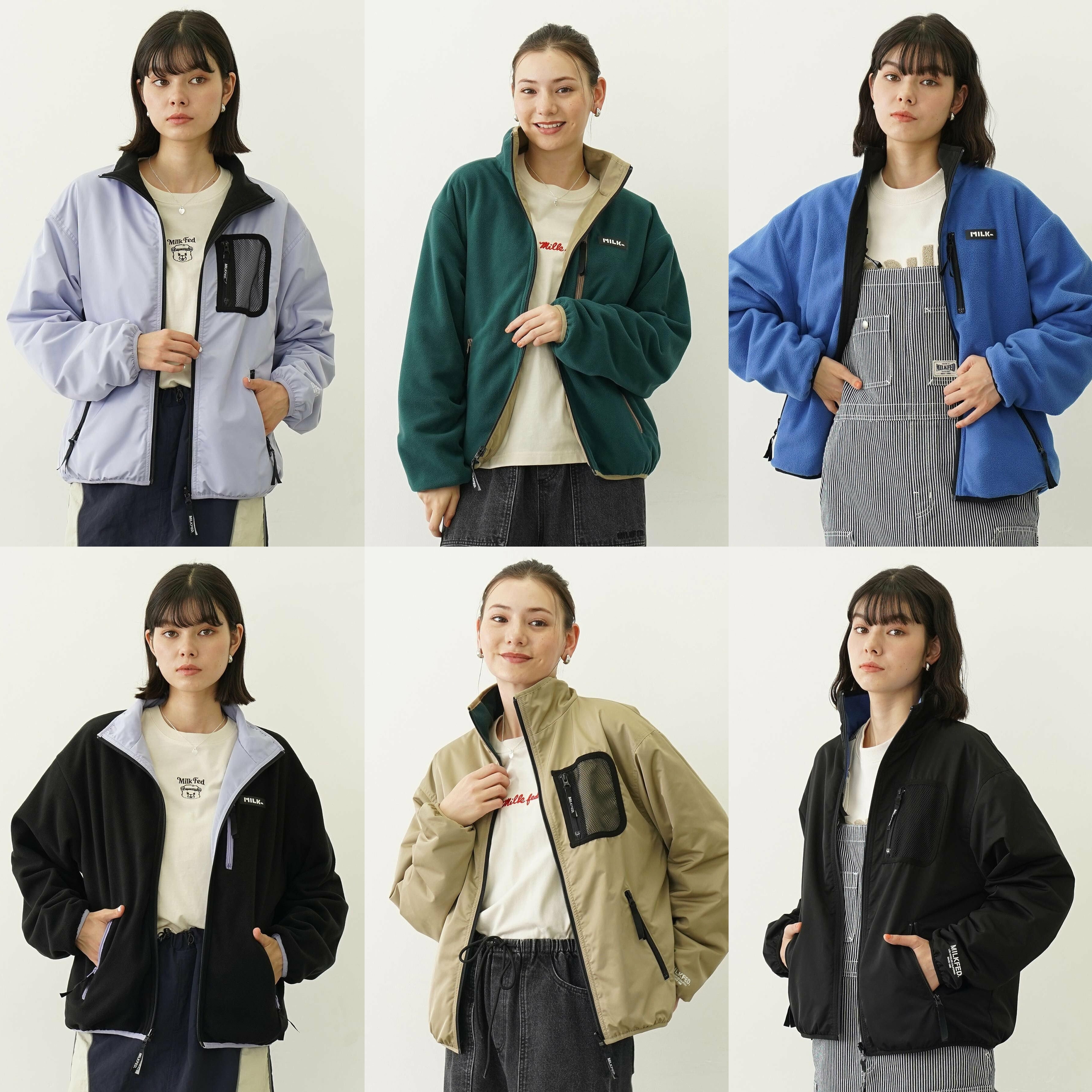 JP MILKFED 雙面外套（一邊風褸料，一邊毛絨粒料）