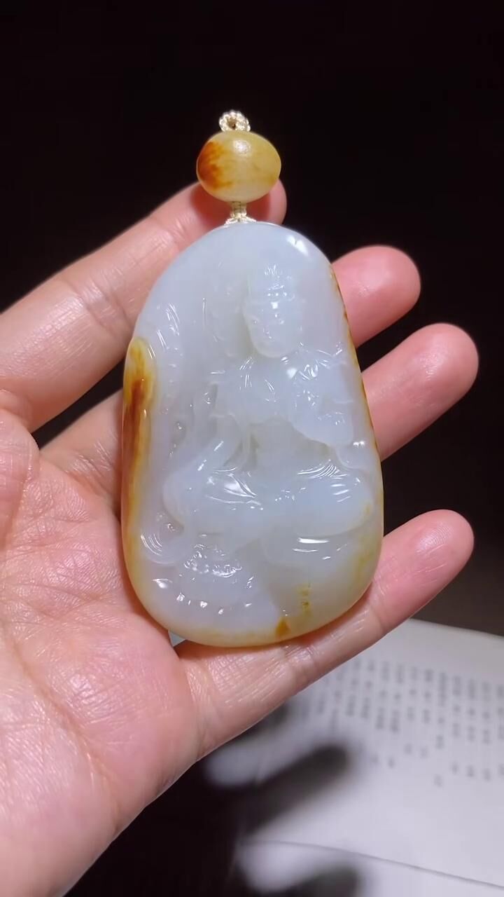 927711 和田玉籽料觀音掛件