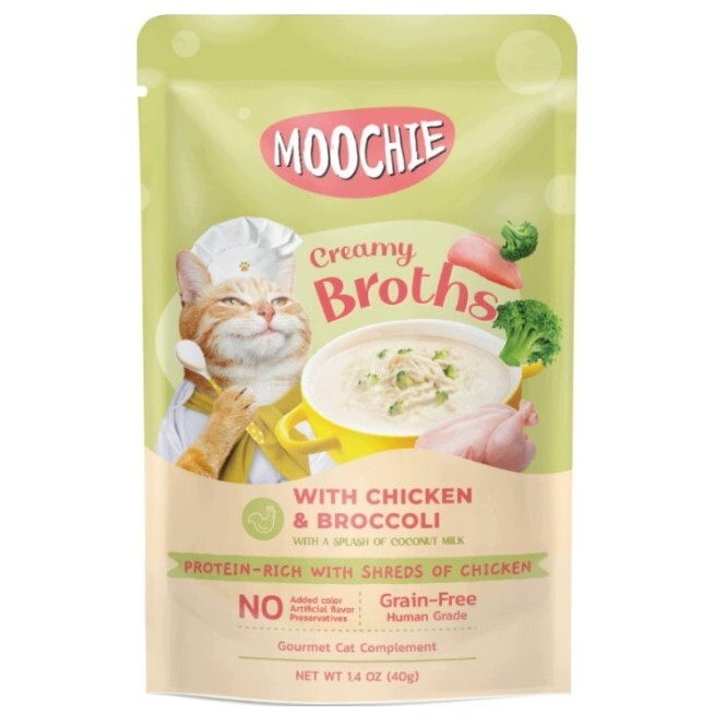泰國Moochie 貓 濃湯系列 雞肉+西蘭花 40g【原盒16包】