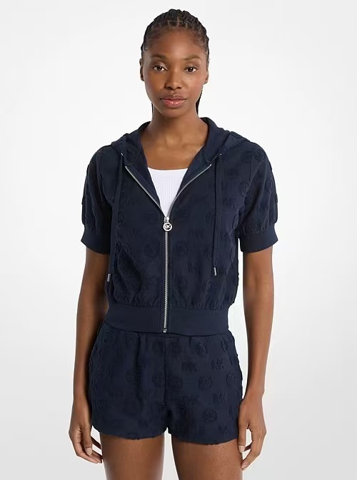 【預購】Michael Kors N100727 短袖連帽拉鏈外套