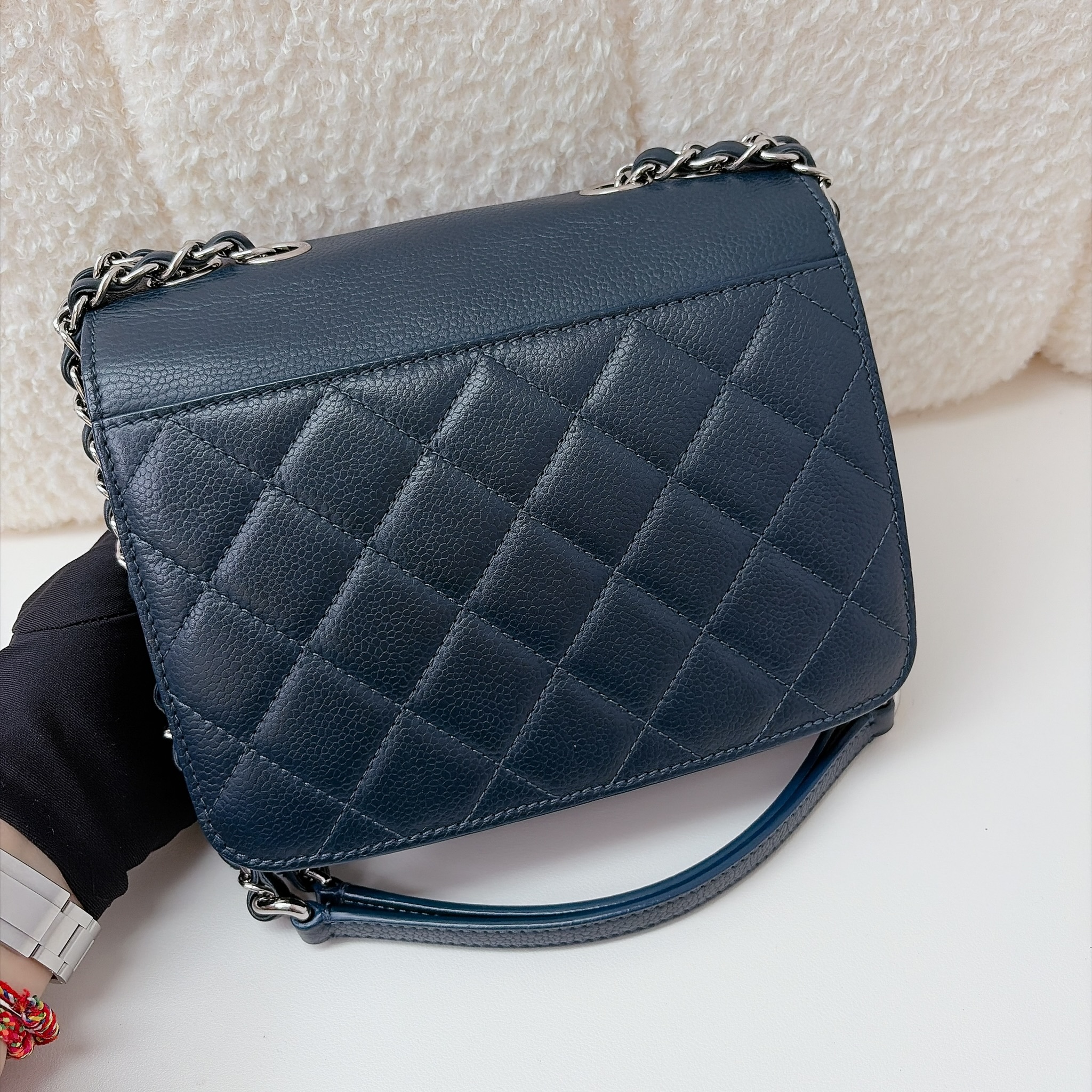 Chanel CC Box Flap Bag - Blue / SHW