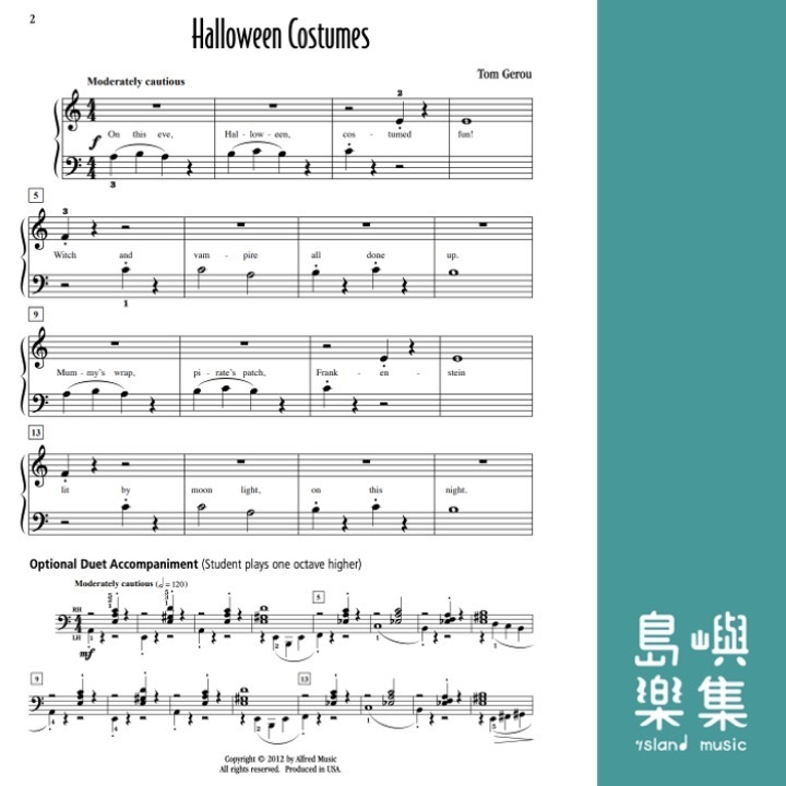 Halloween Costumes: Piano Sheet