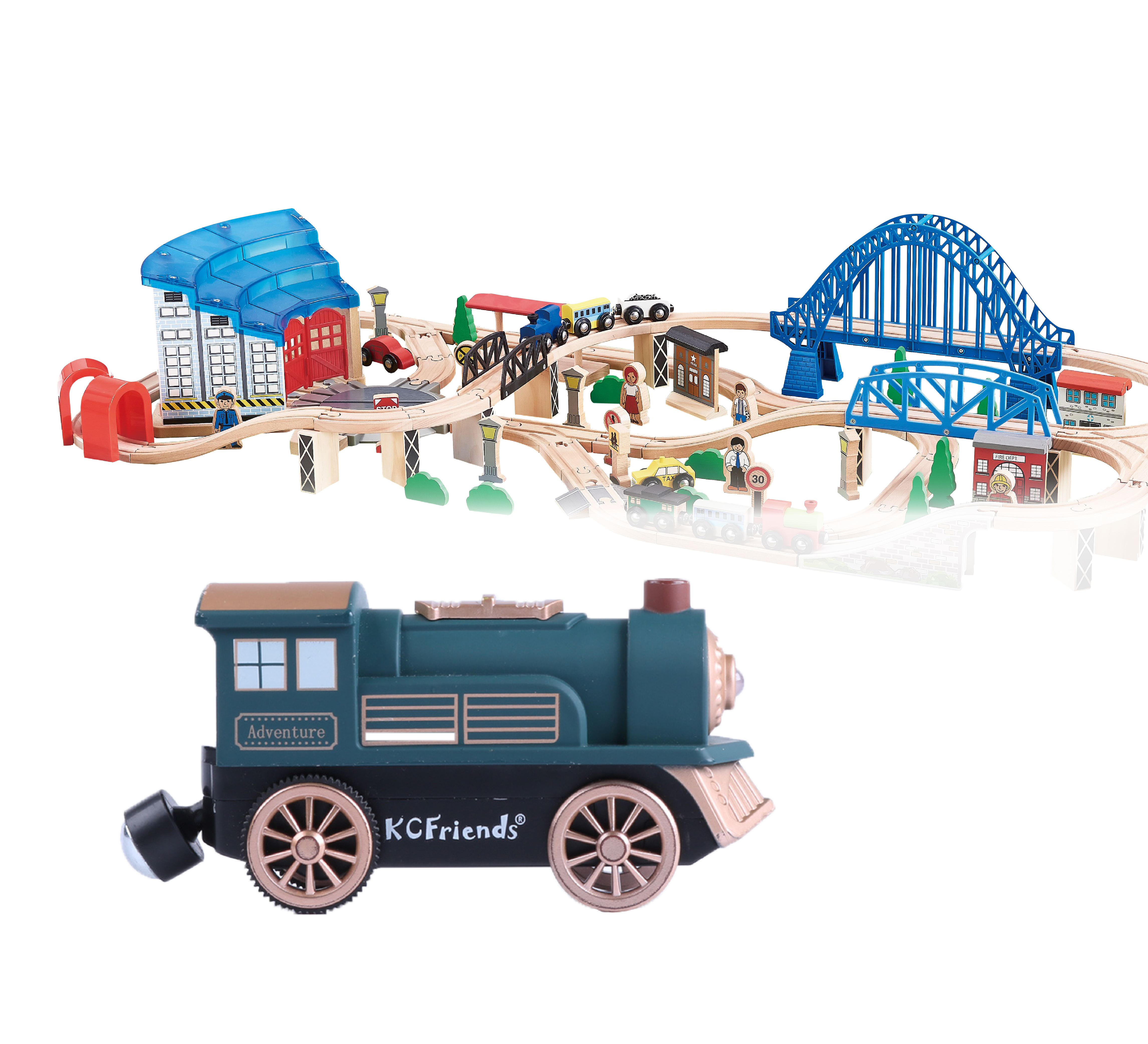 豪華電動火車組100 PCS