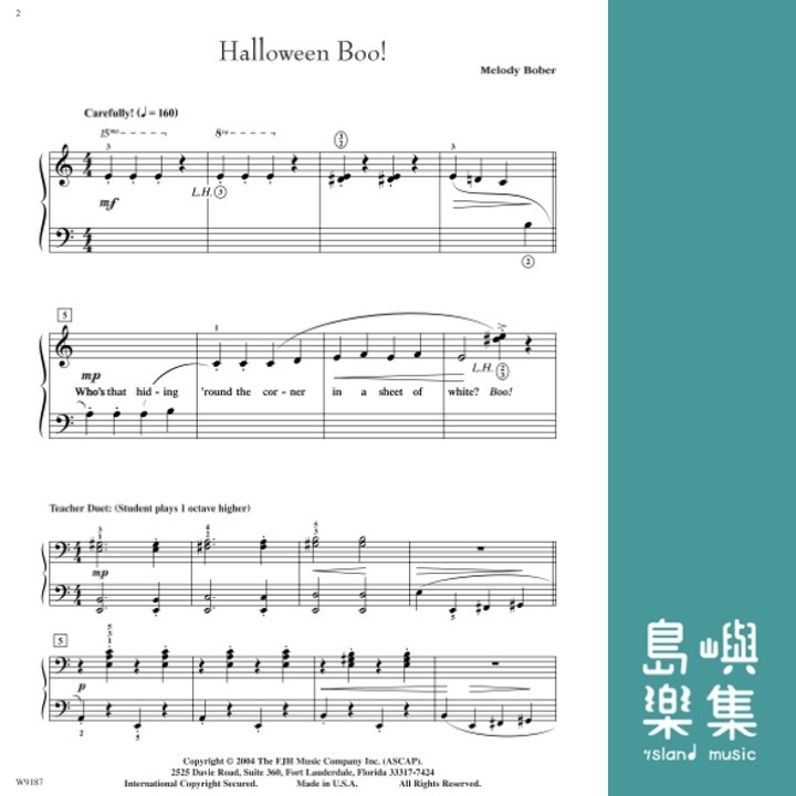 Halloween Boo!: Early Elementary Piano Sheet