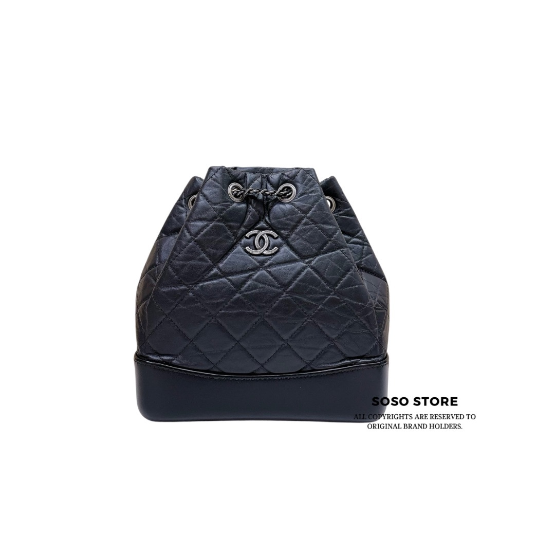 Chanel Gabrielle Backpack - Black / SHW