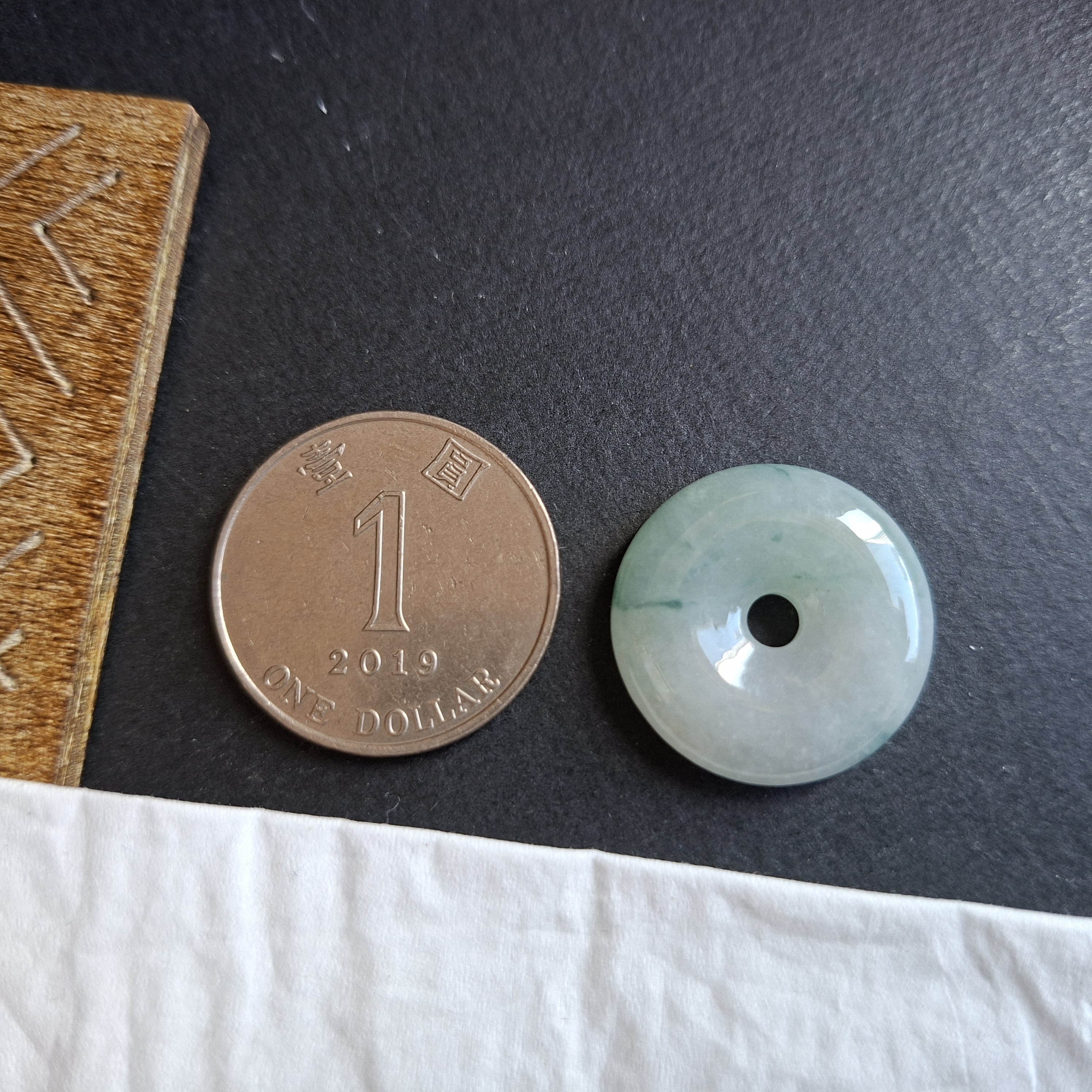 翡翠冰飄花平安扣 (23mm直徑),天然翡翠A玉, 緬甸玉, Jade, Jadeite