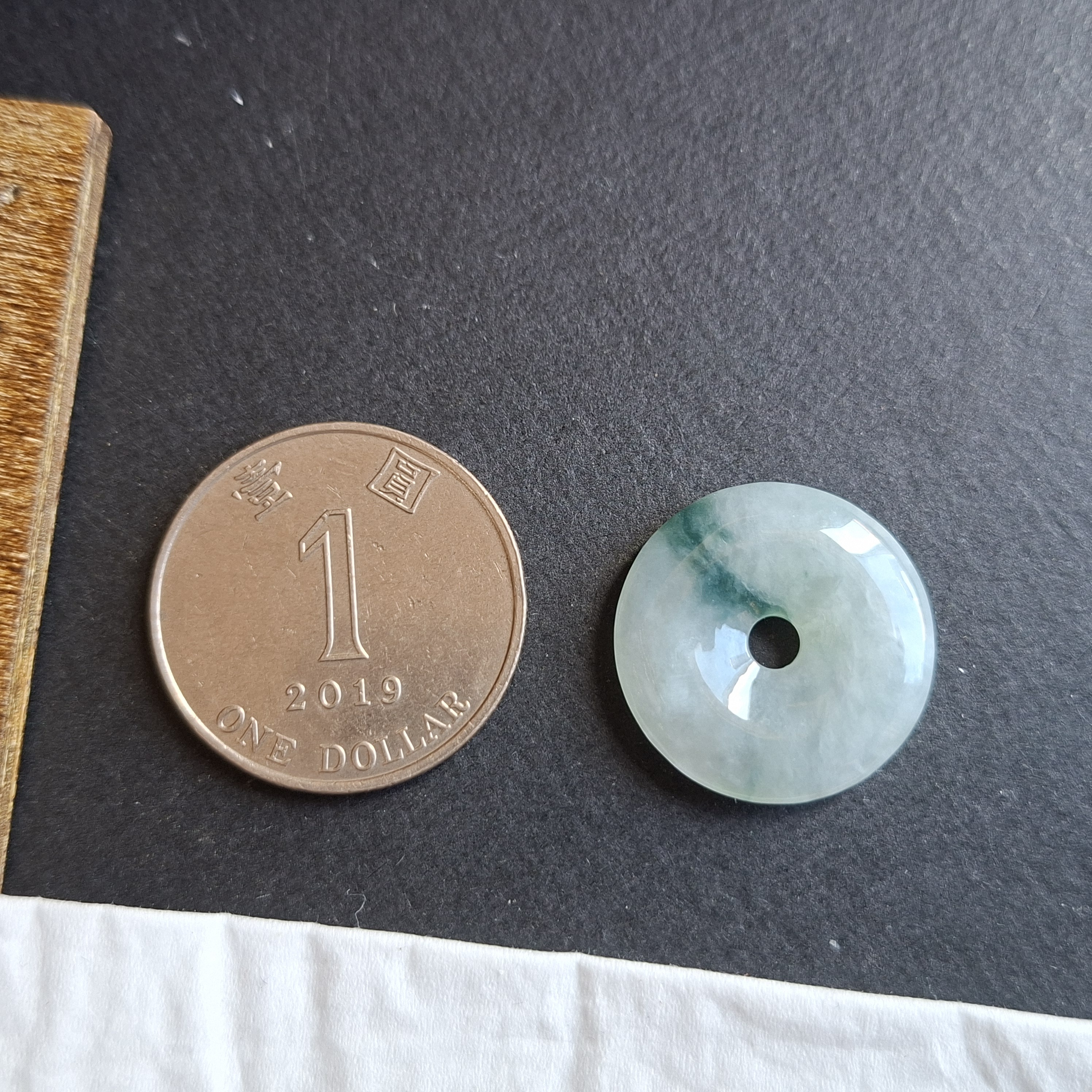 翡翠冰飄花平安扣 (22mm直徑),天然翡翠A玉, 緬甸玉, Jade, Jadeite