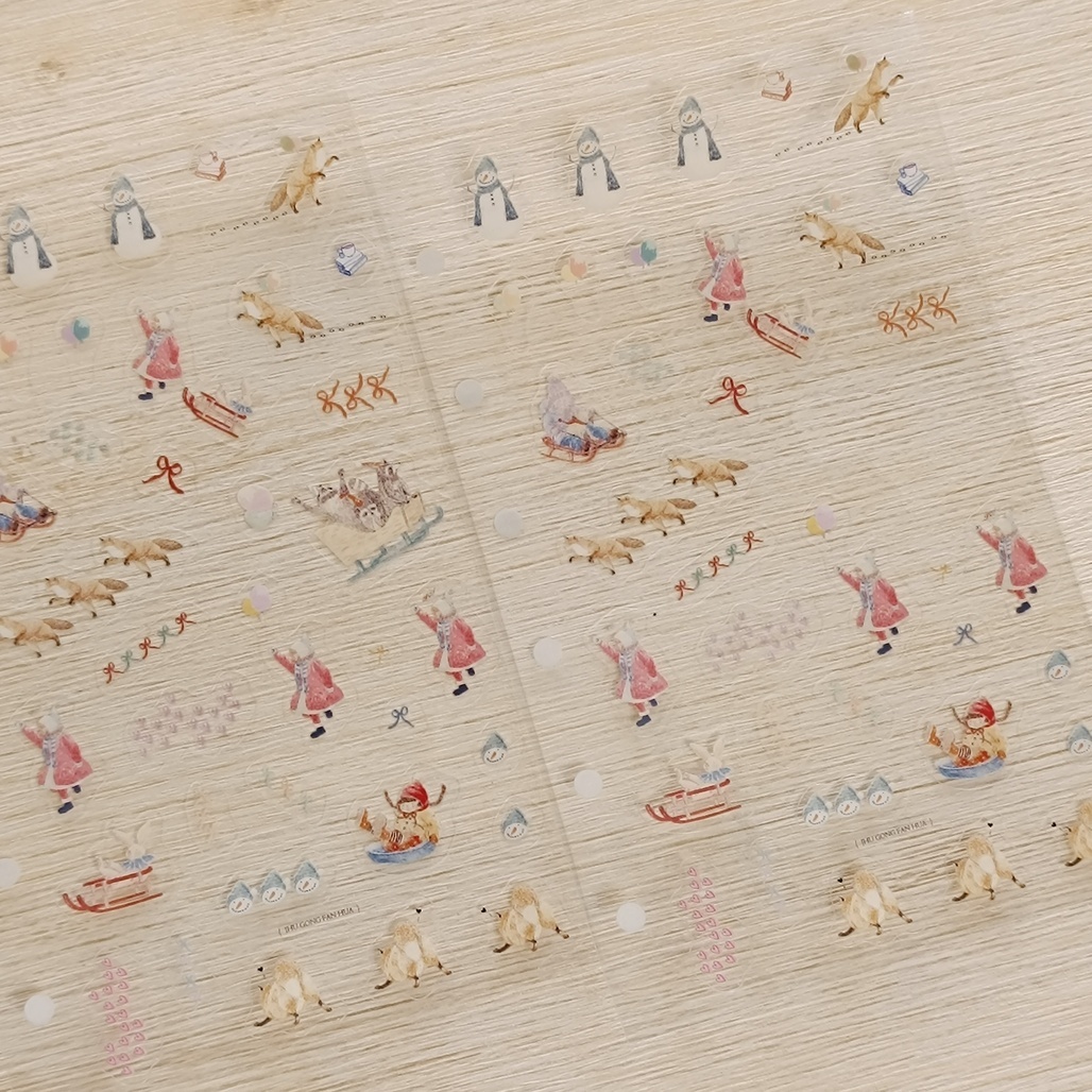 竹工凡花．play in the snow 口袋迷你貼紙(M6)