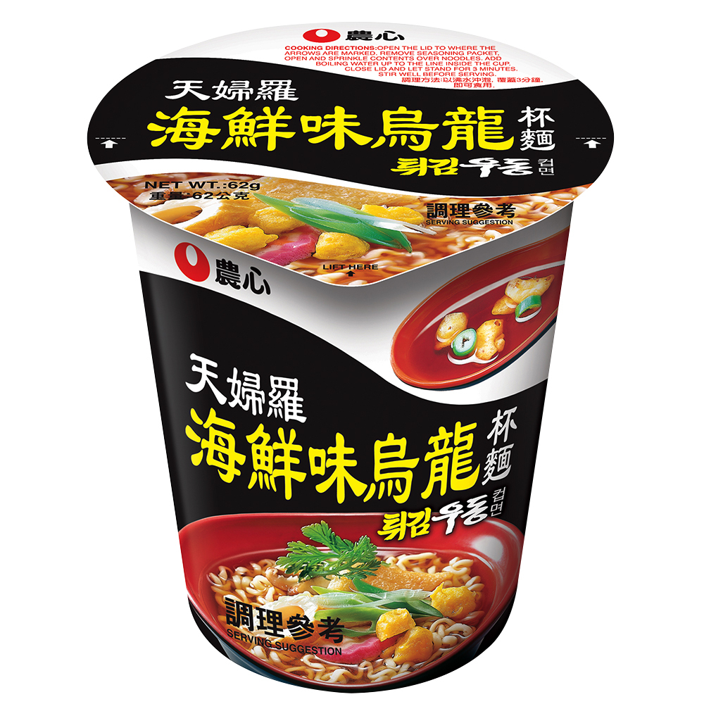 韓國 農心 天婦羅 海鮮 烏龍 杯麵 62g