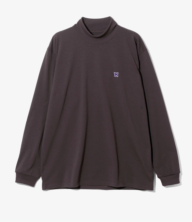 Needles - TY399 Needles L/S Mock Neck Tee - Poly Jersey - B-Dk.Purple