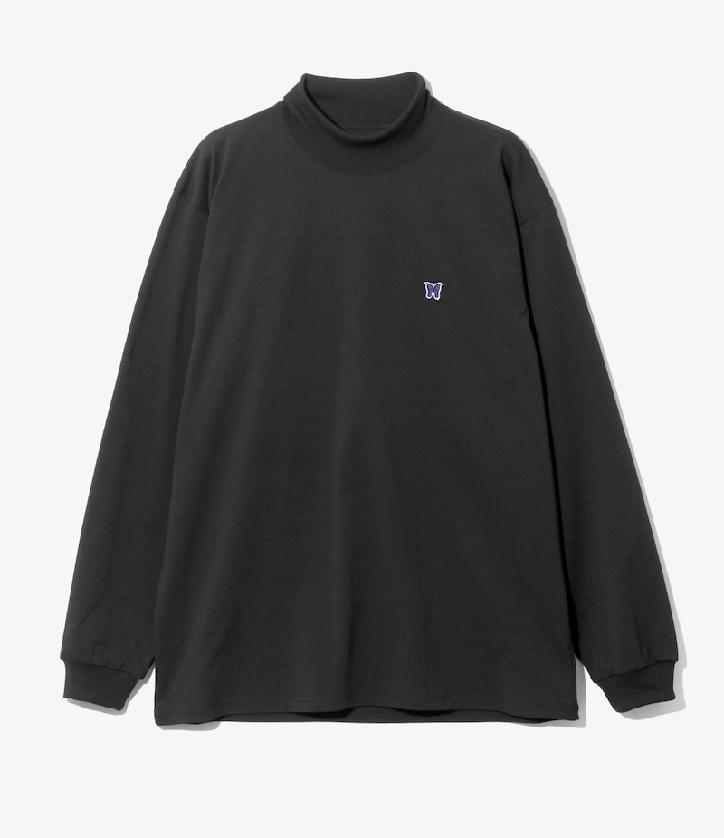 Needles - TY399 Needles L/S Mock Neck Tee - Poly Jersey - C-Black