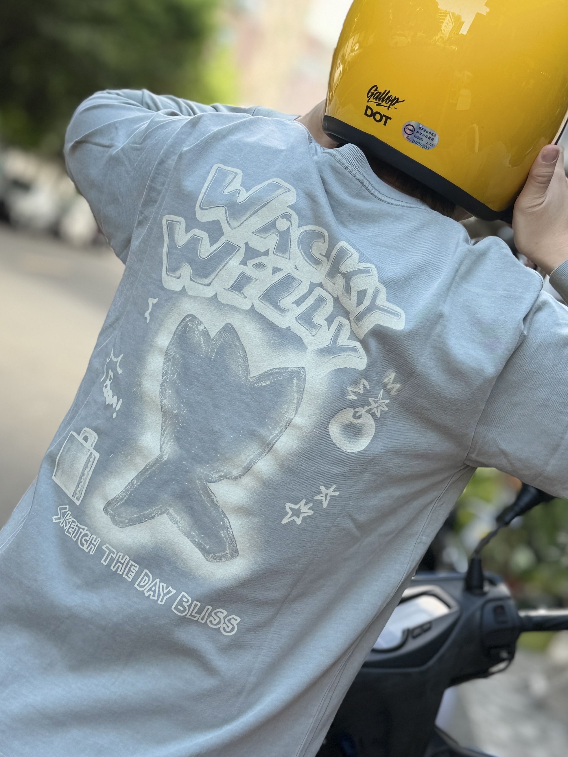 Wacky WiLLy Kiki Boom Pigment Long Sleeve Kiki Boom 復古染色圖像 薄長袖 WA2603LT13