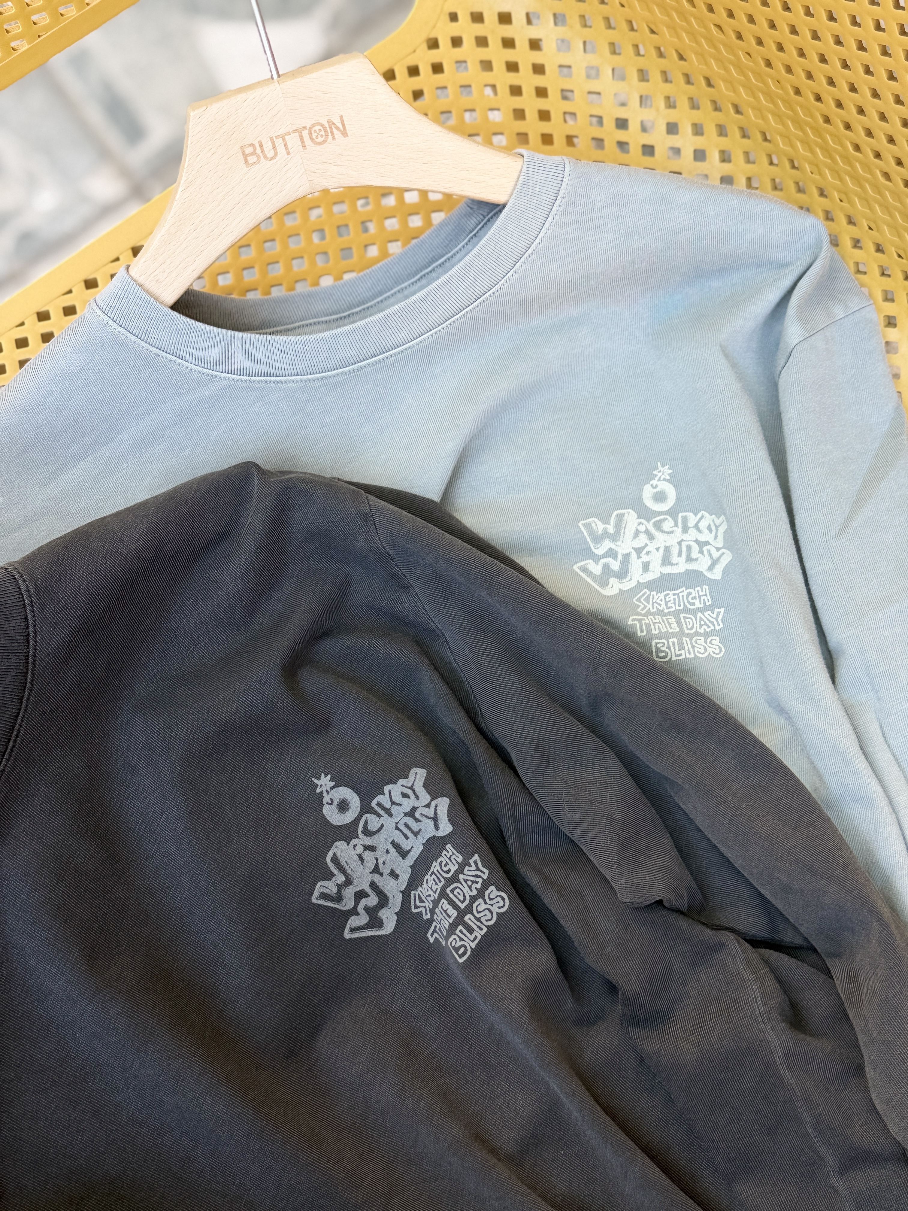 Wacky WiLLy Kiki Boom Pigment Long Sleeve Kiki Boom 復古染色圖像 薄長袖 WA2603LT13