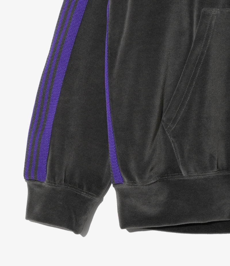 Needles - TY359 Needles Track Hoody - C/PE Velour - C-Charcoal