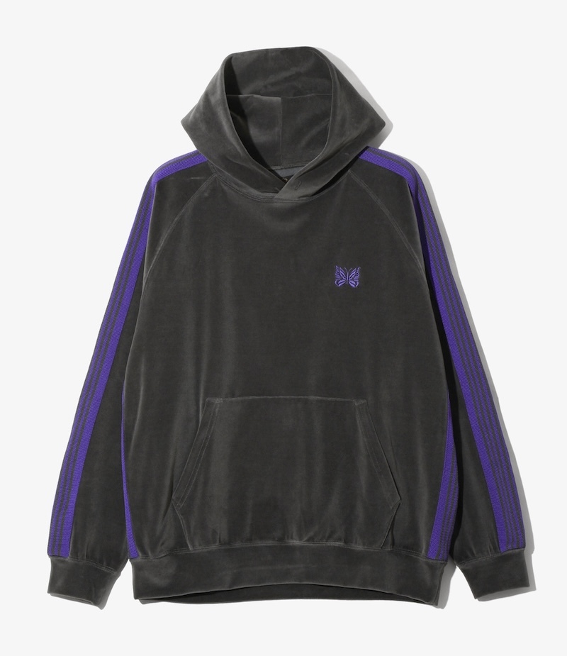 Needles - TY359 Needles Track Hoody - C/PE Velour - C-Charcoal