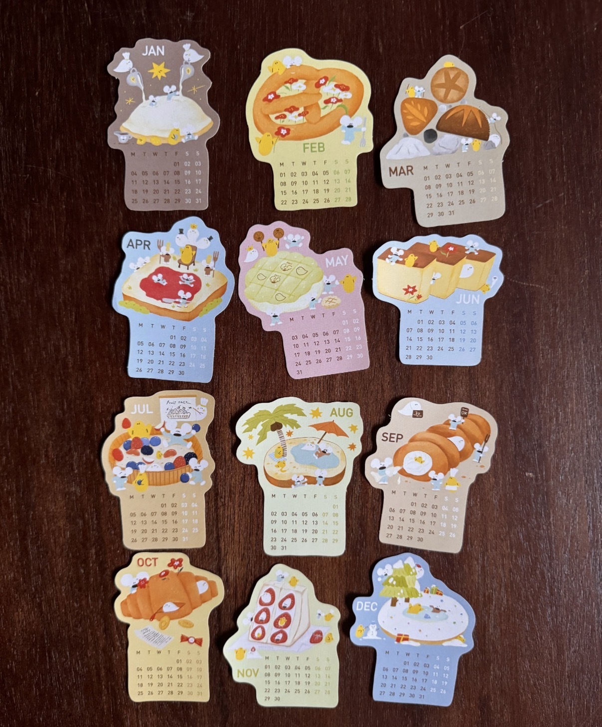 2027 小老鼠月份貼紙 年曆貼紙 BAKE! BAKE! BAKERY TOWN ｜1991w2992