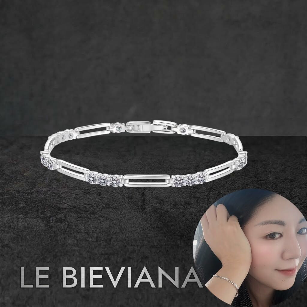 2卡莫桑3 粒排925 純銀手鏈A103🔸LE BIEVIANA GRA 認證 D grade (7-10日寄出)