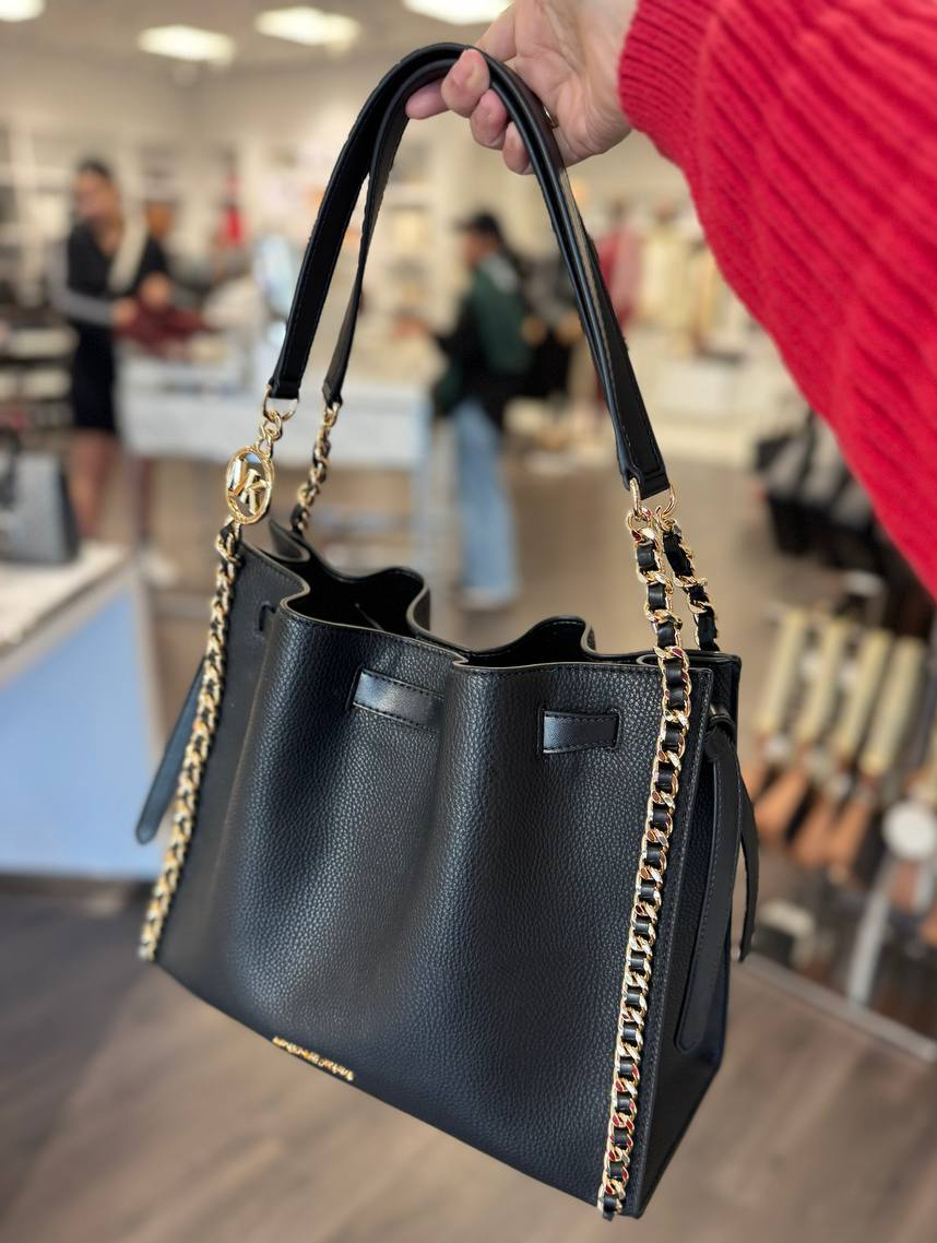 【預購】Michael Kors N100757 Mina 大號鏈條單肩包 (黑色)