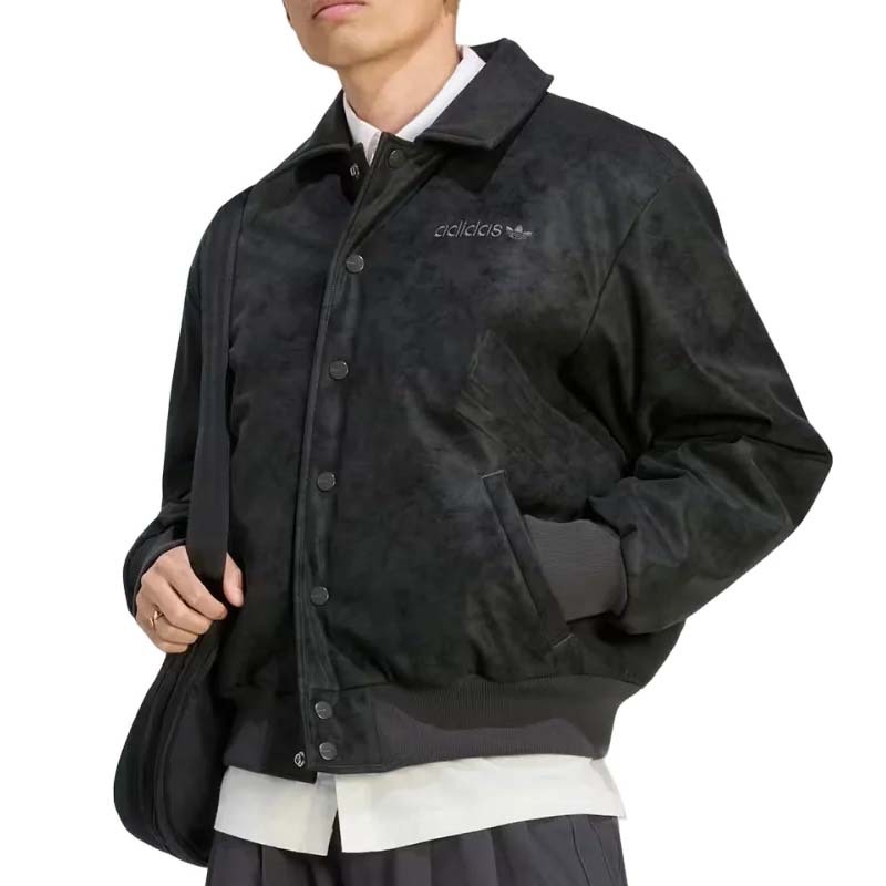 ADIDAS MUNICH 93 PLEATHER JACKET 人造皮革 夾克 外套 黑色 KR9128 [國內代購]