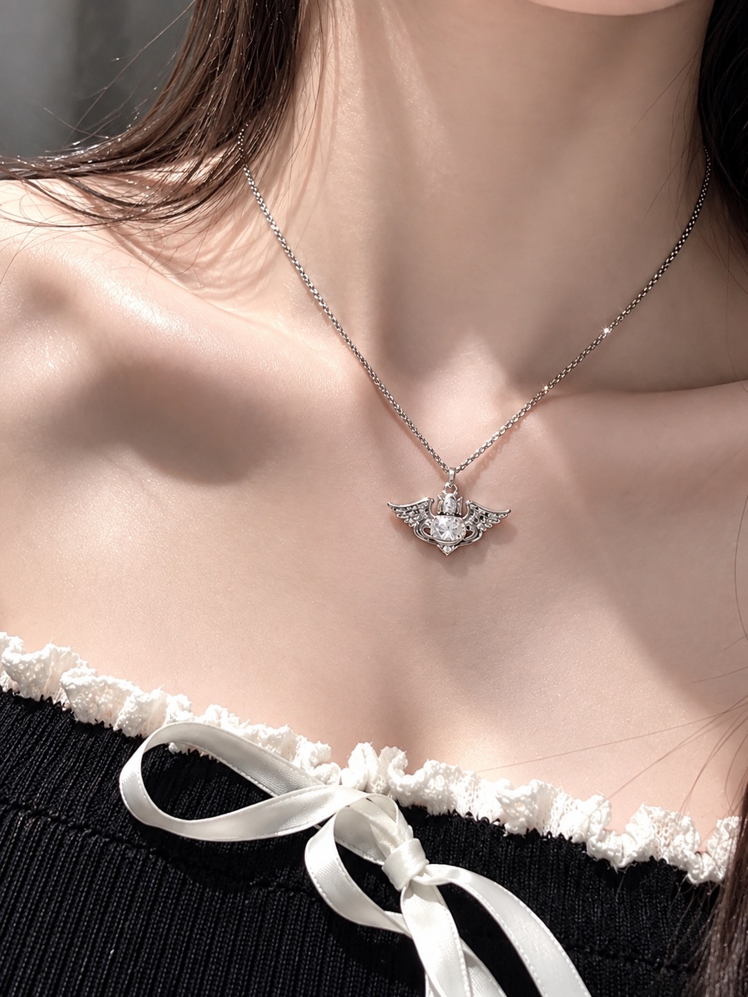 VIVIENNE WESTWOOD GALENA 西太后 天使之翼  愛心 翅膀 白鑽 項鍊