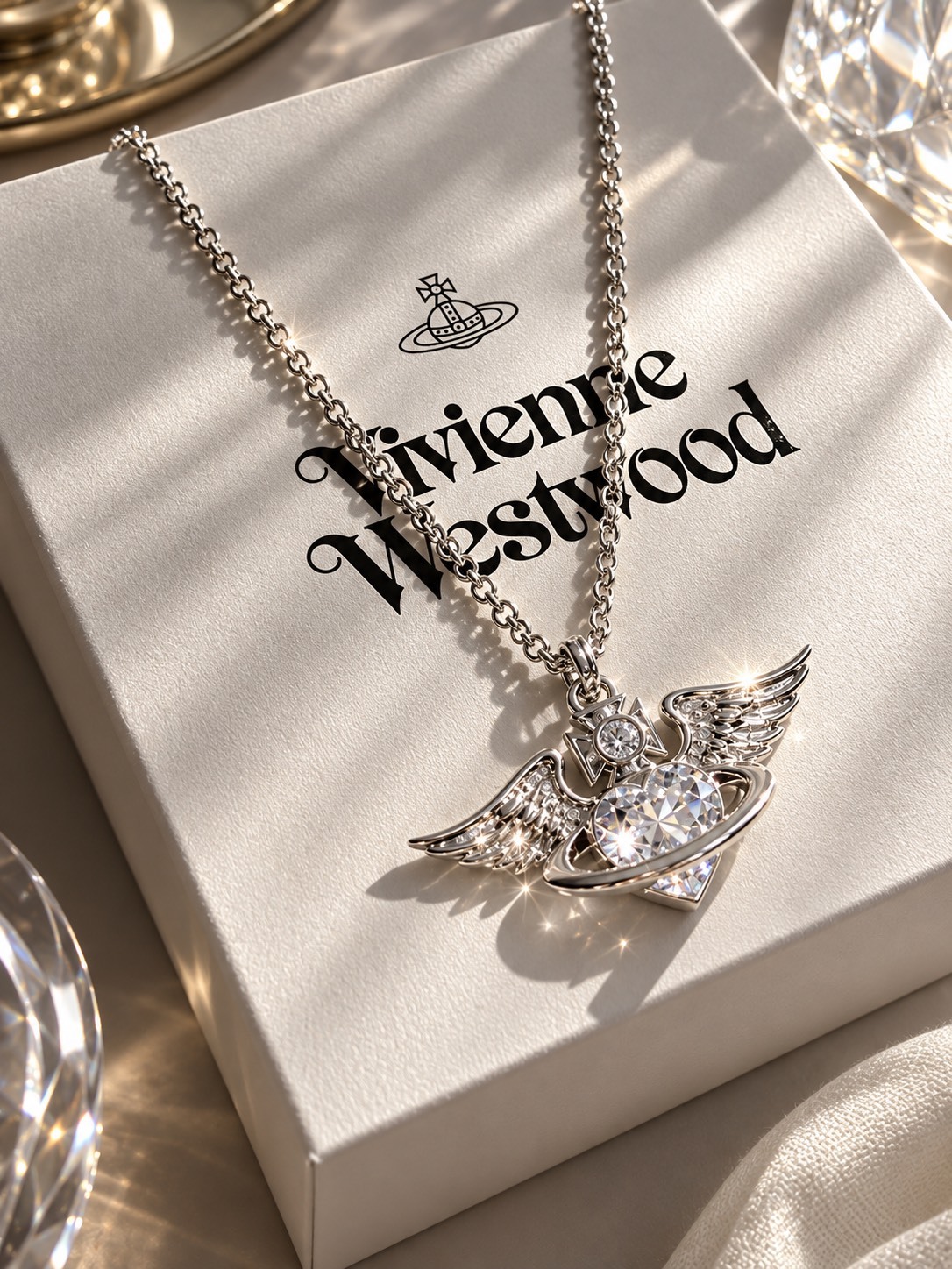 VIVIENNE WESTWOOD GALENA 西太后 天使之翼  愛心 翅膀 白鑽 項鍊