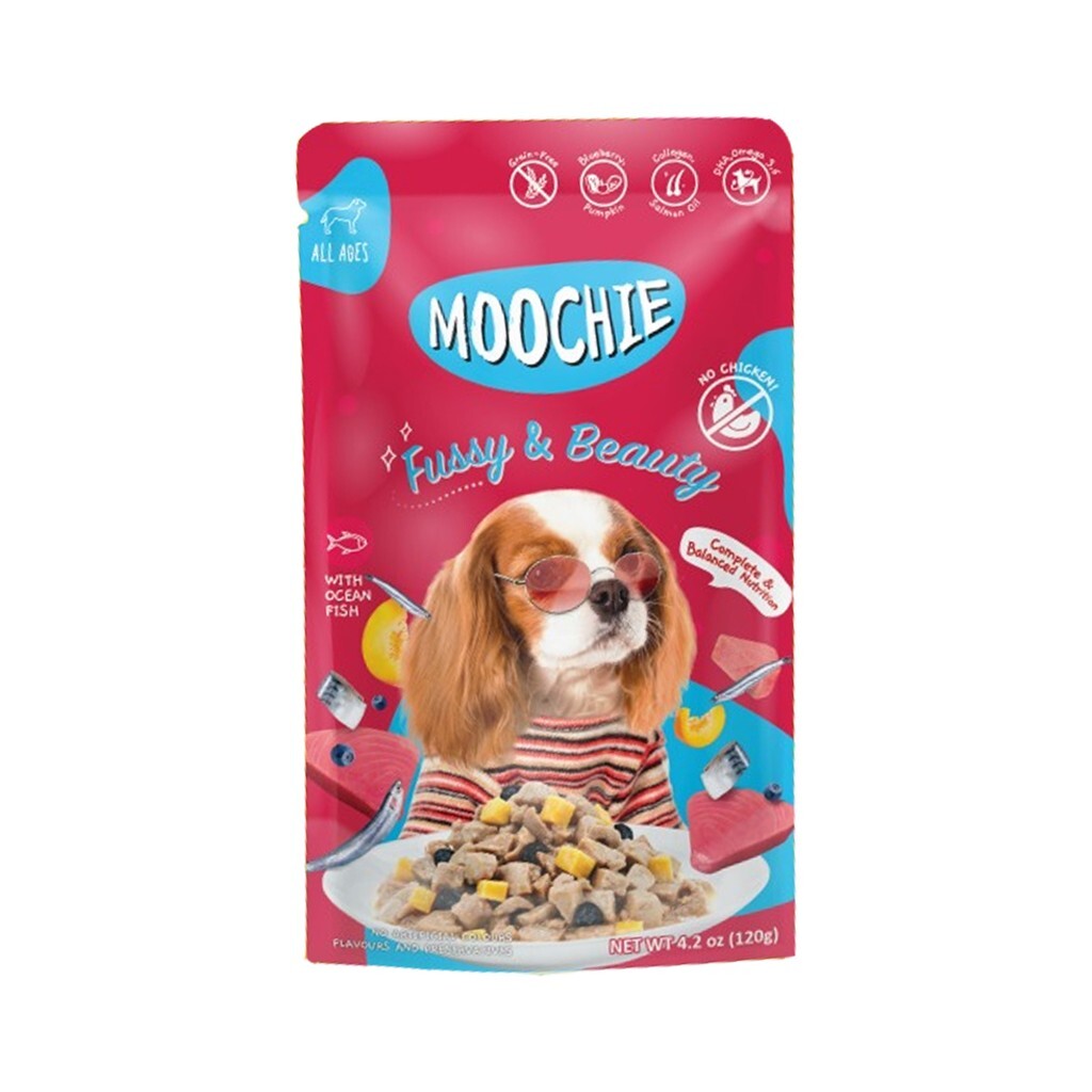 泰國Moochie 犬 海鮮系列 深海魚濕糧 120g【原盒12包】