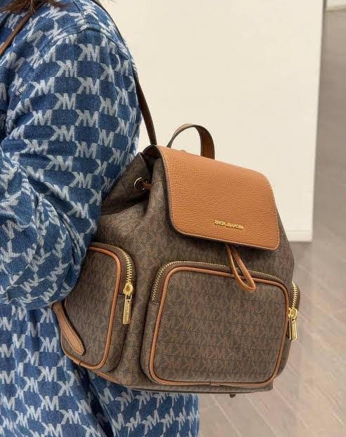 【預購】Michael Kors N100750 Merritt 皮革老花雙肩包