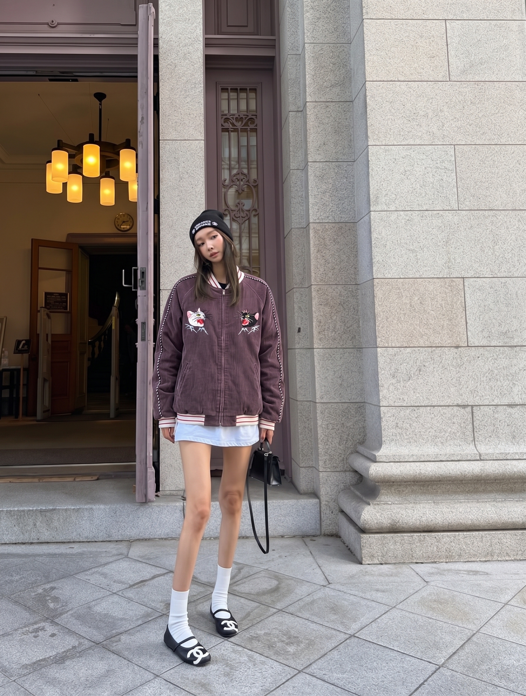 HOUSTON WASED CORDUROY SOUVENIR JACKET / Purple