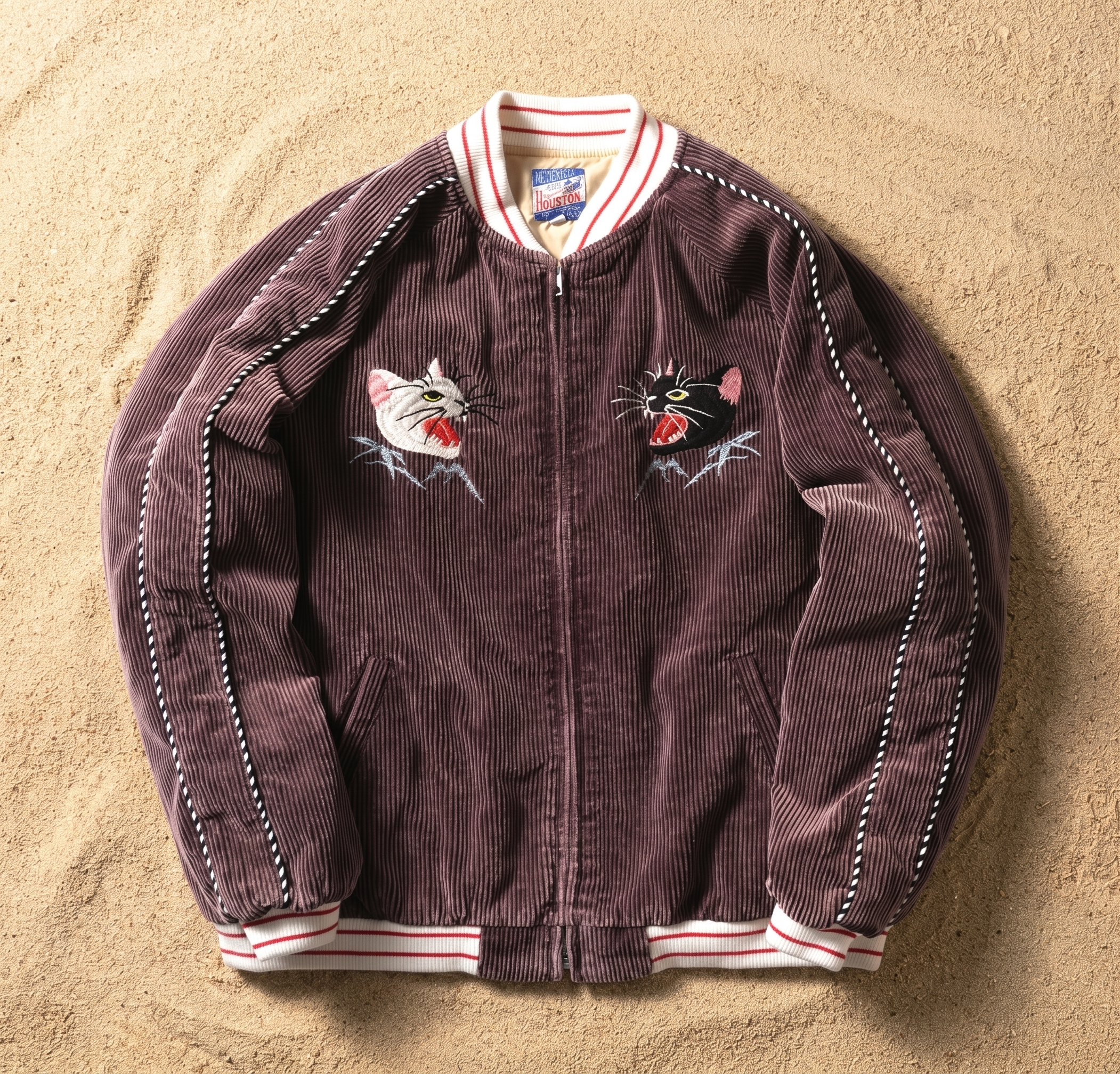 HOUSTON WASED CORDUROY SOUVENIR JACKET / Purple