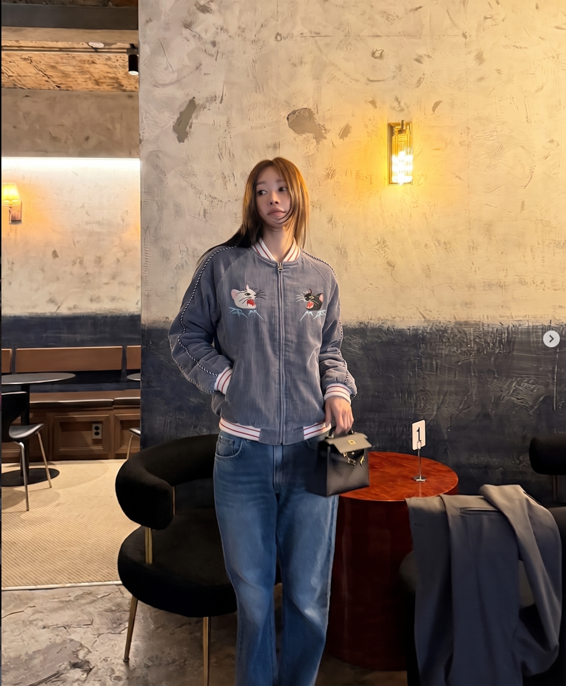 HOUSTON WASED CORDUROY SOUVENIR JACKET / Navy