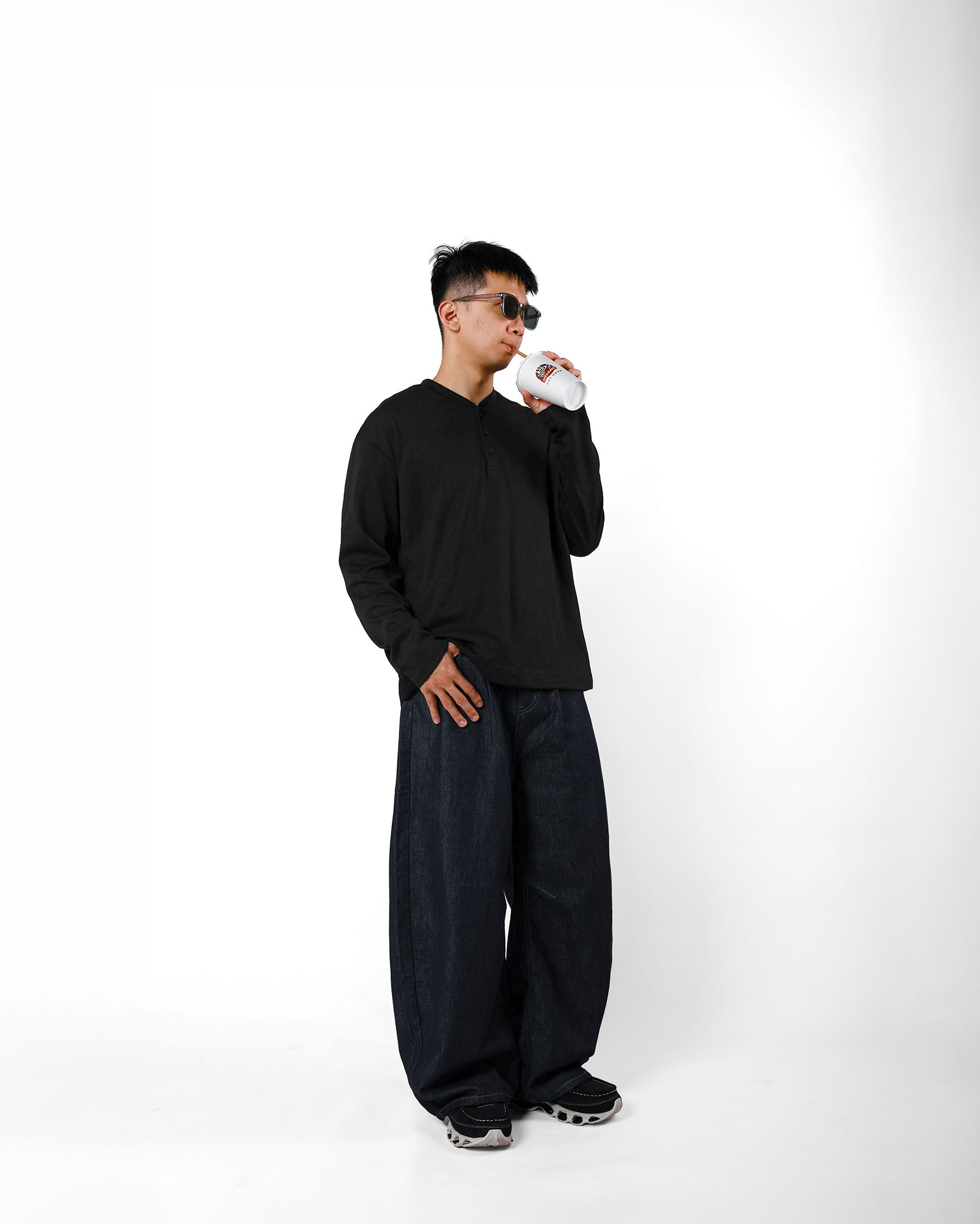 機能抗菌亨利長袖 Dry Tech Henley LT-013