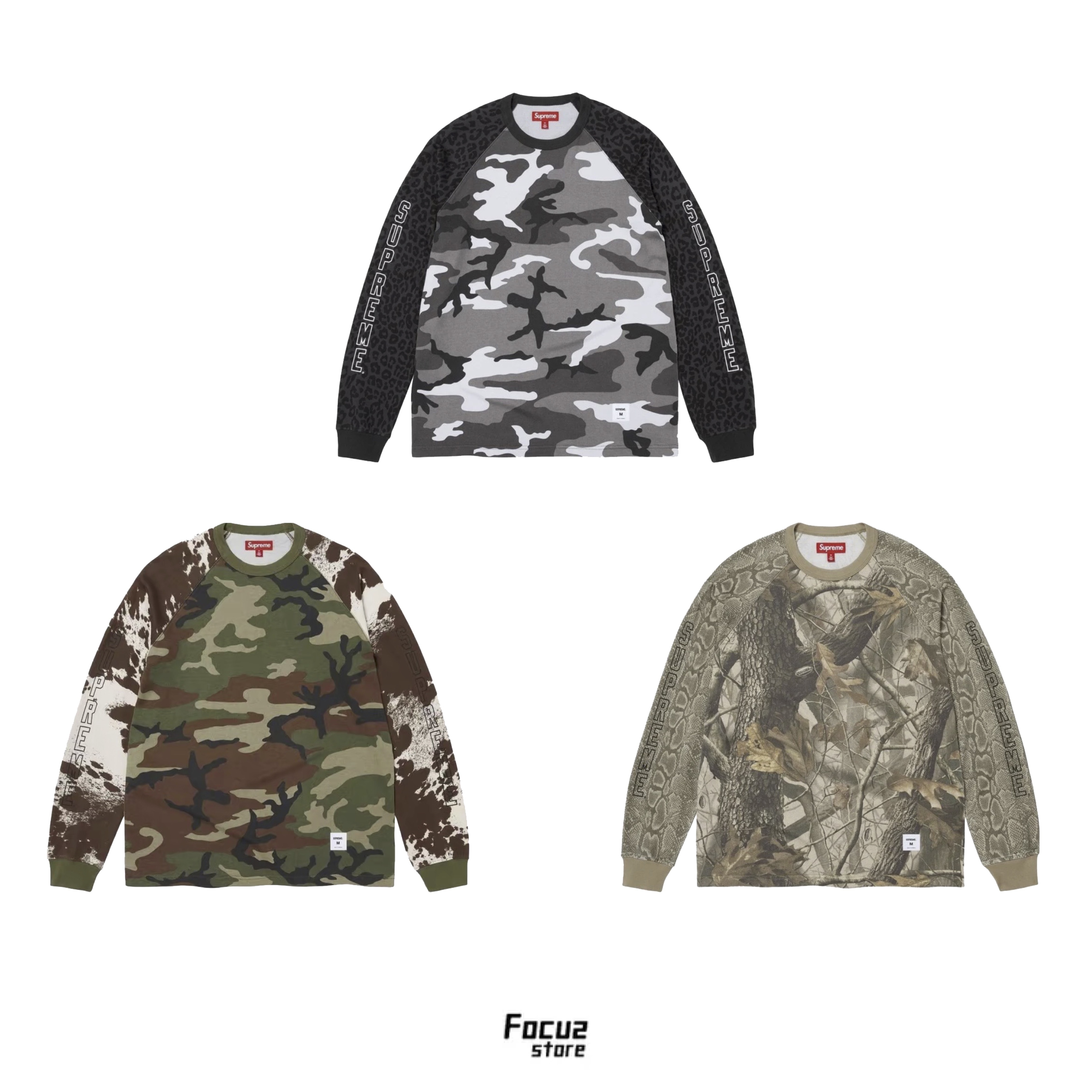 【Focus Store】現貨秒發 Supreme FW26 Week6 Wildlife Camo Raglan L/S Top 迷彩樹紋長Tee 三色