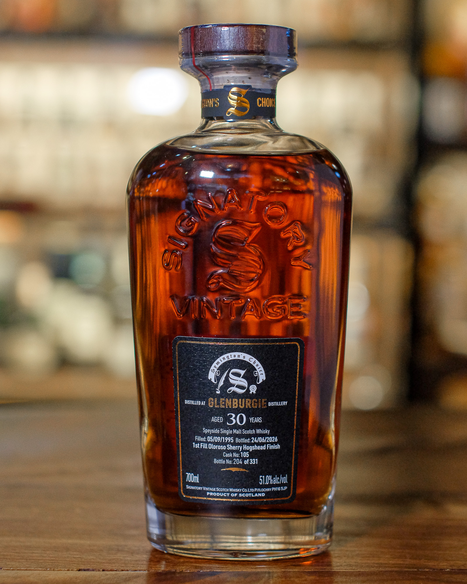 Glenburgie 1995/2026 30YO 1st Fill Oloroso Sherry Hogshead Finish #105 51% Signatory Vintage - Symington's Choice