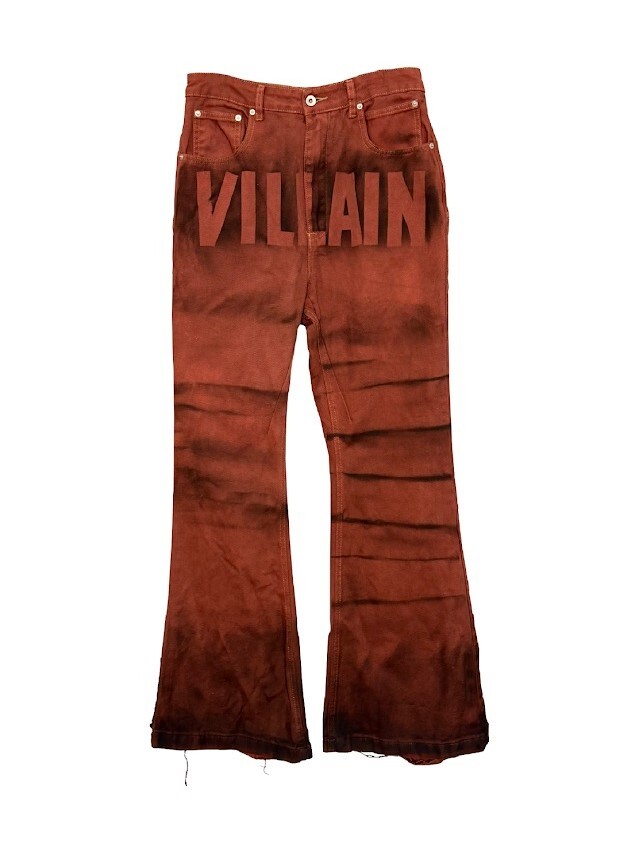 VILLAIN hand-dyed spray-painted flared pants