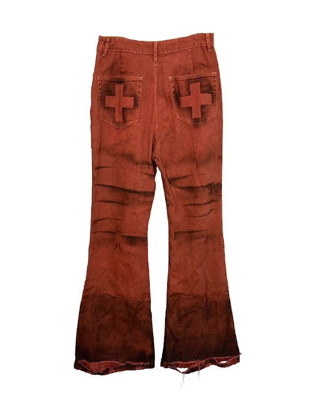 VILLAIN hand-dyed spray-painted flared pants