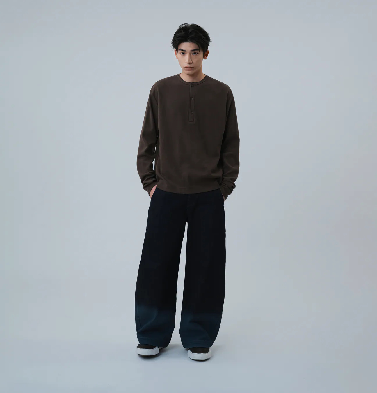 MELSIGN｜MEL. Henley L/S Tee (Brown)