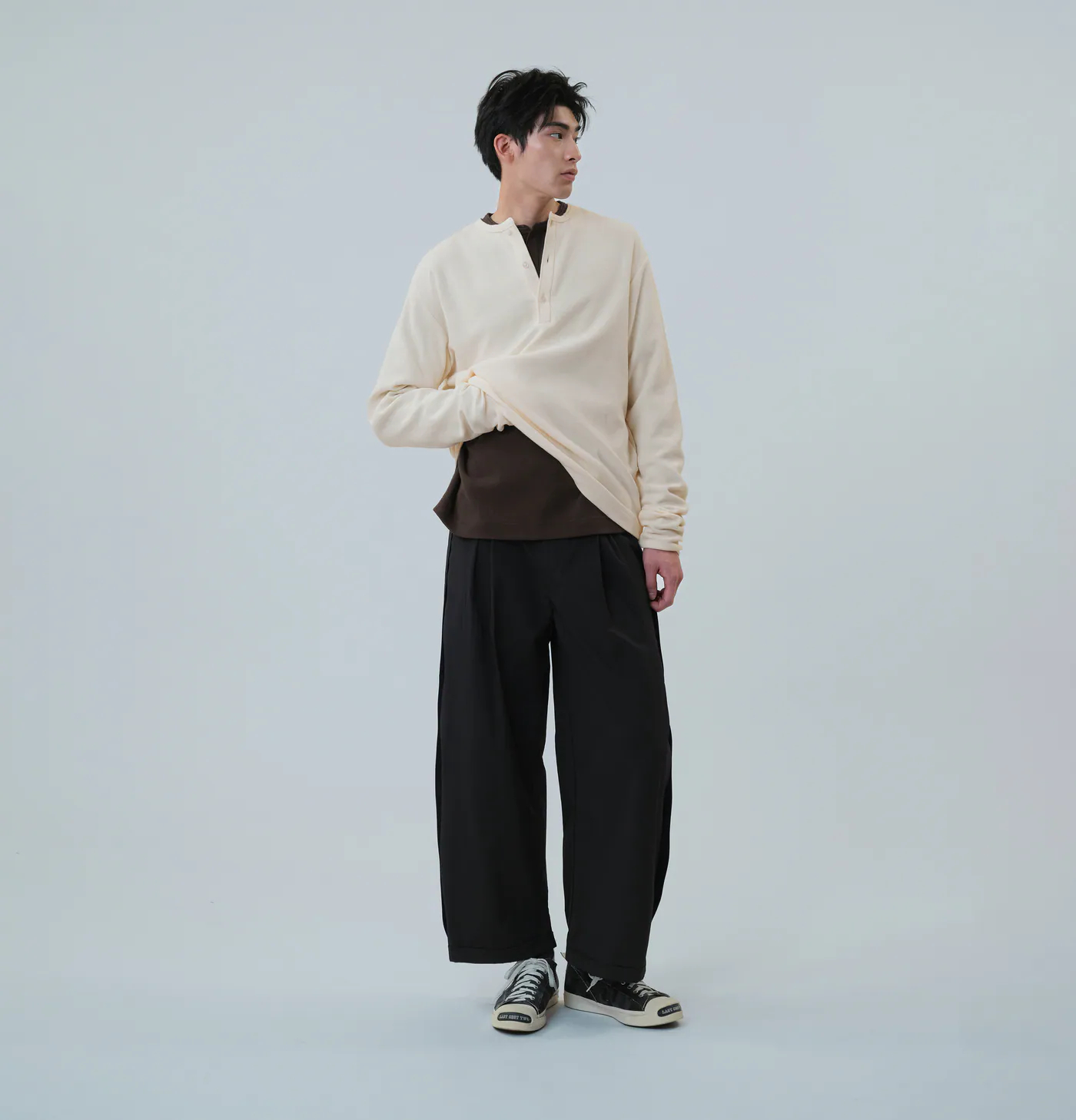 MELSIGN｜MEL. Henley L/S Tee (Ivory)