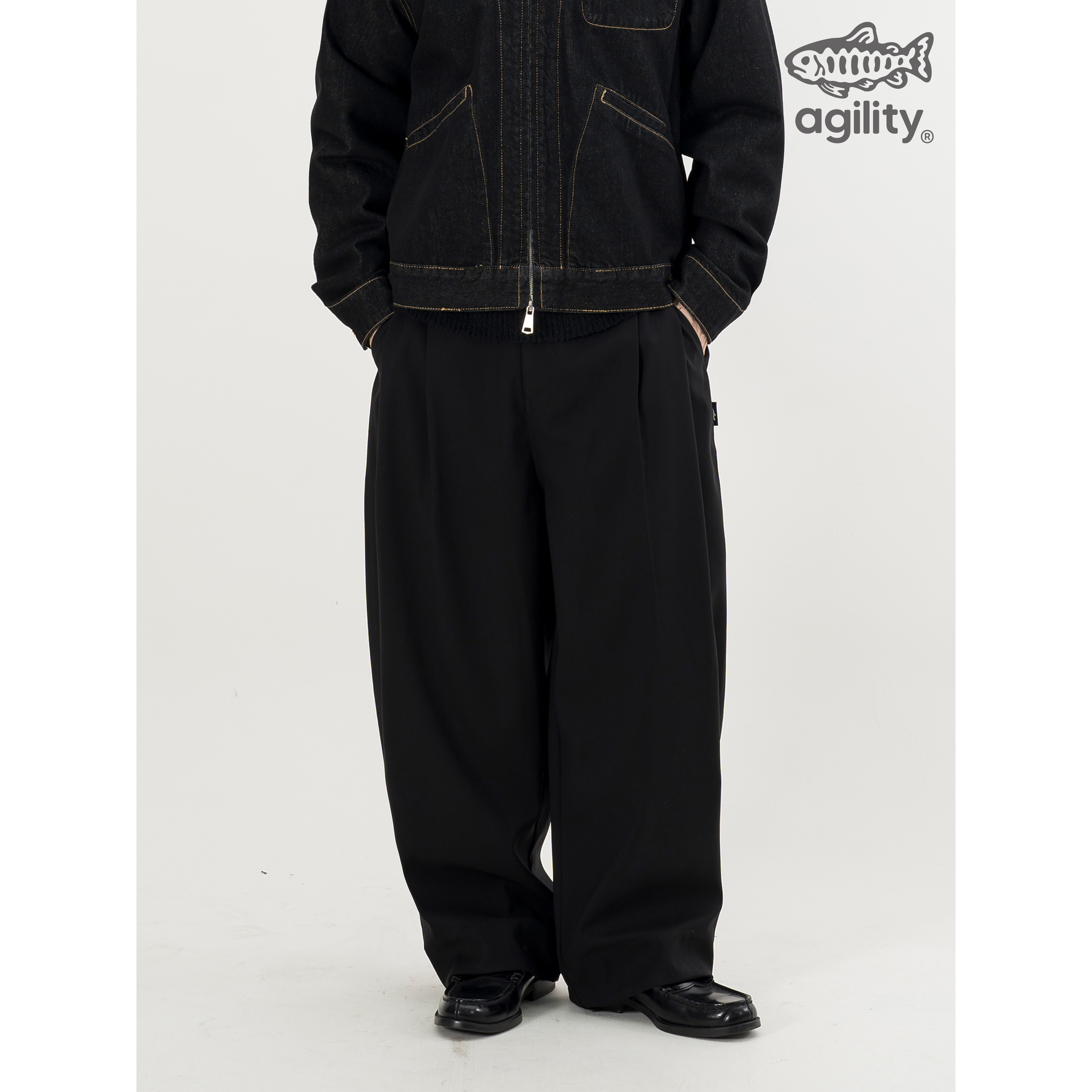 AGILITY Pleated Curved Pants 褶線 彎刀 西裝長褲 [AC18]